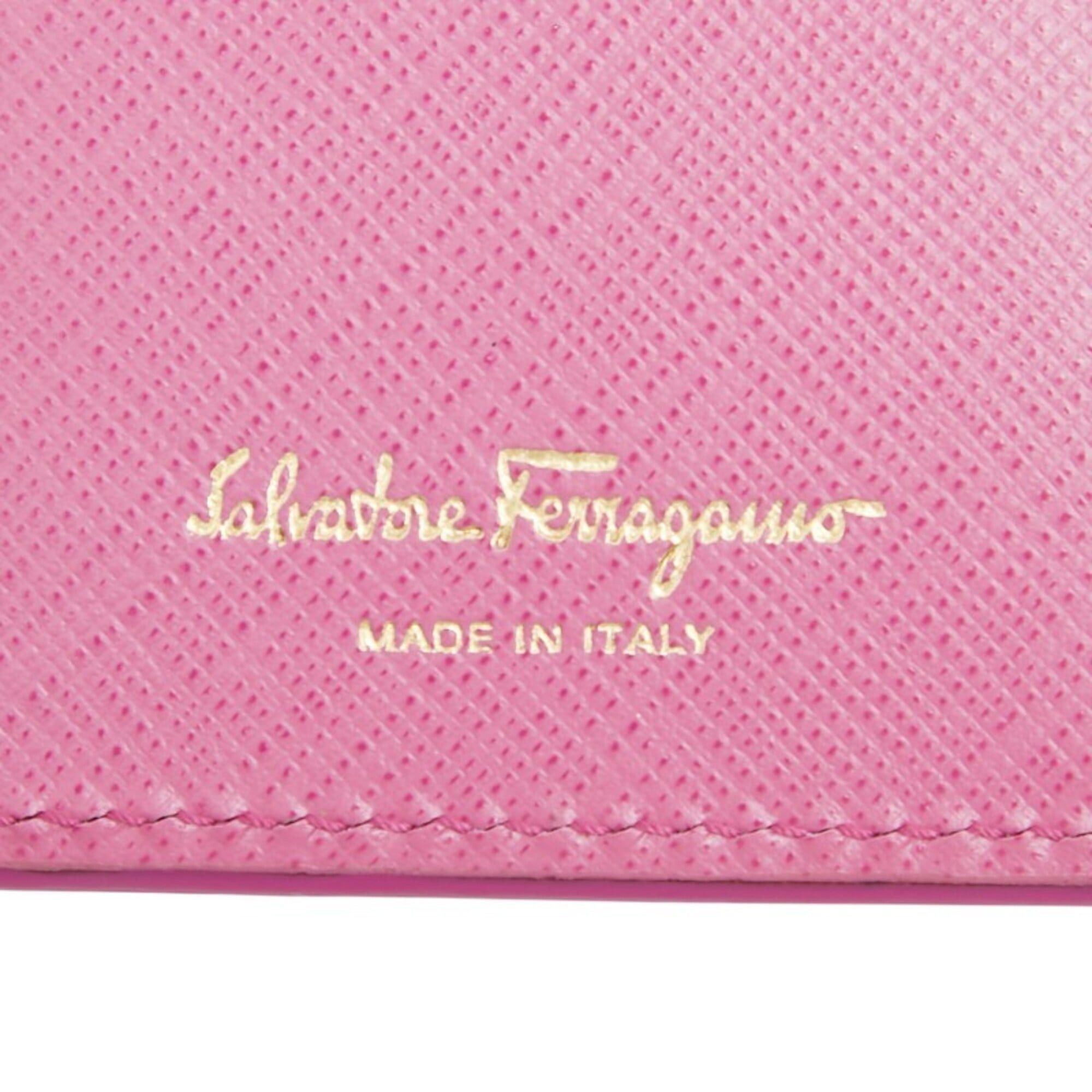 Salvatore Ferragamo Salvatore Ferragamo Gancini Passport Case, Business Card Holder/Card Pink Leather, Women's. Size ONE SIZE - 9 Thumbnail