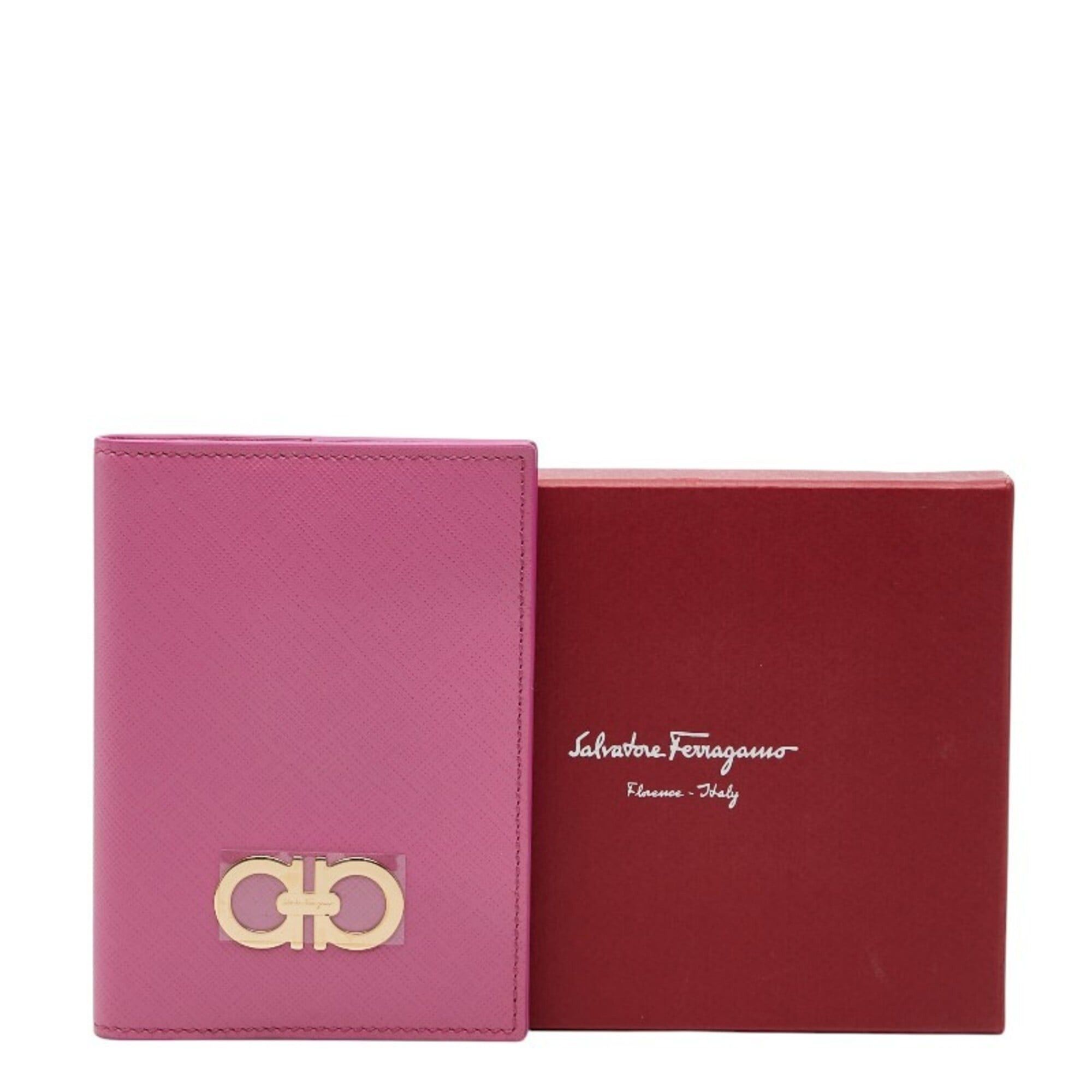 Salvatore Ferragamo Salvatore Ferragamo Gancini Passport Case, Business Card Holder/Card Pink Leather, Women's. Size ONE SIZE - 10 Thumbnail