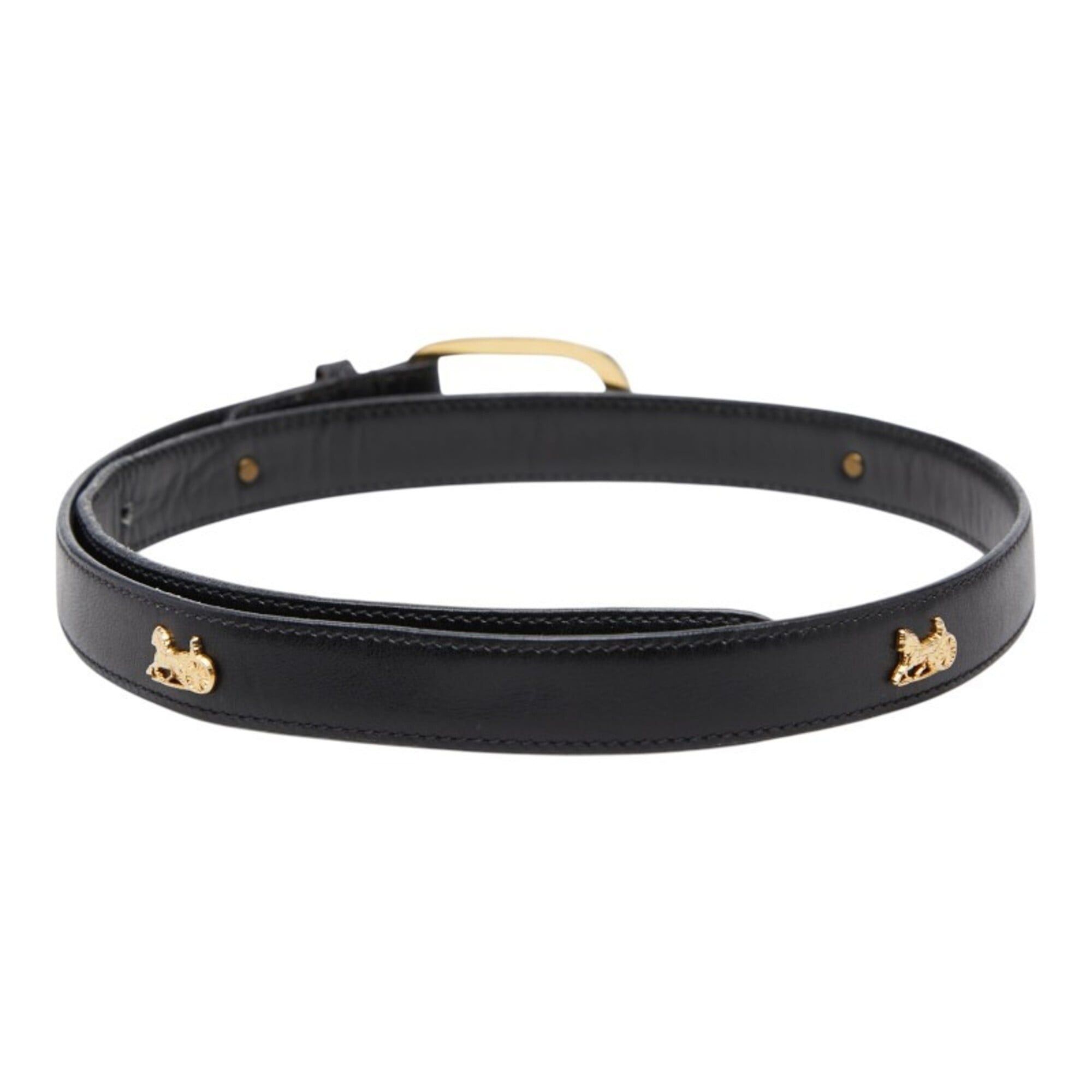 Celine Celine Carriage Belt, Size 80, Black, Gold Hardware, Leather, Women's. Size ONE SIZE - 4 Thumbnail