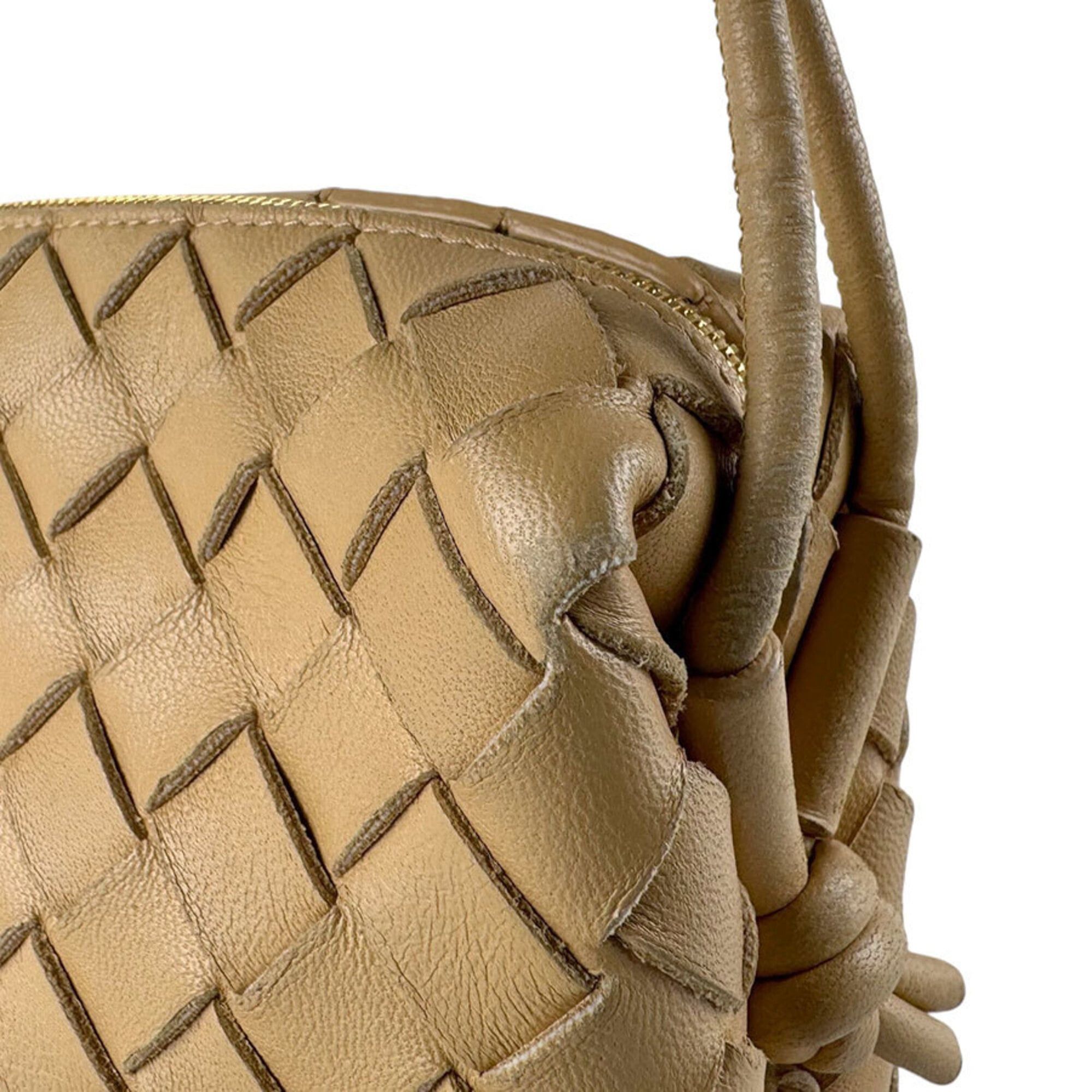 Bottega Veneta Bottega Veneta Mini Loop Leather Shoulder Bag, Beige, Women's, Z9535 Size ONE SIZE - 7 Thumbnail