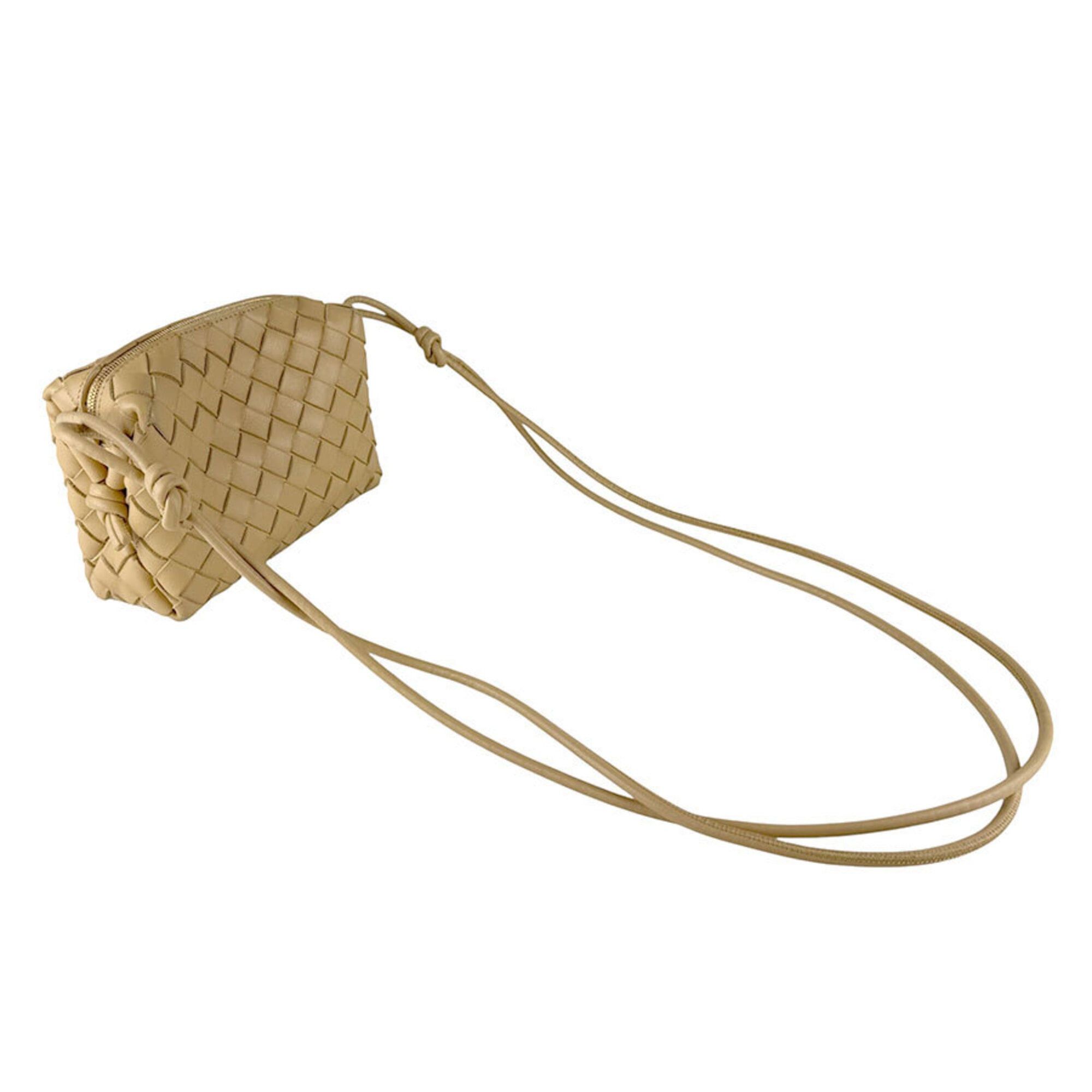 Bottega Veneta Bottega Veneta Mini Loop Leather Shoulder Bag, Beige, Women's, Z9535 Size ONE SIZE - 10 Thumbnail