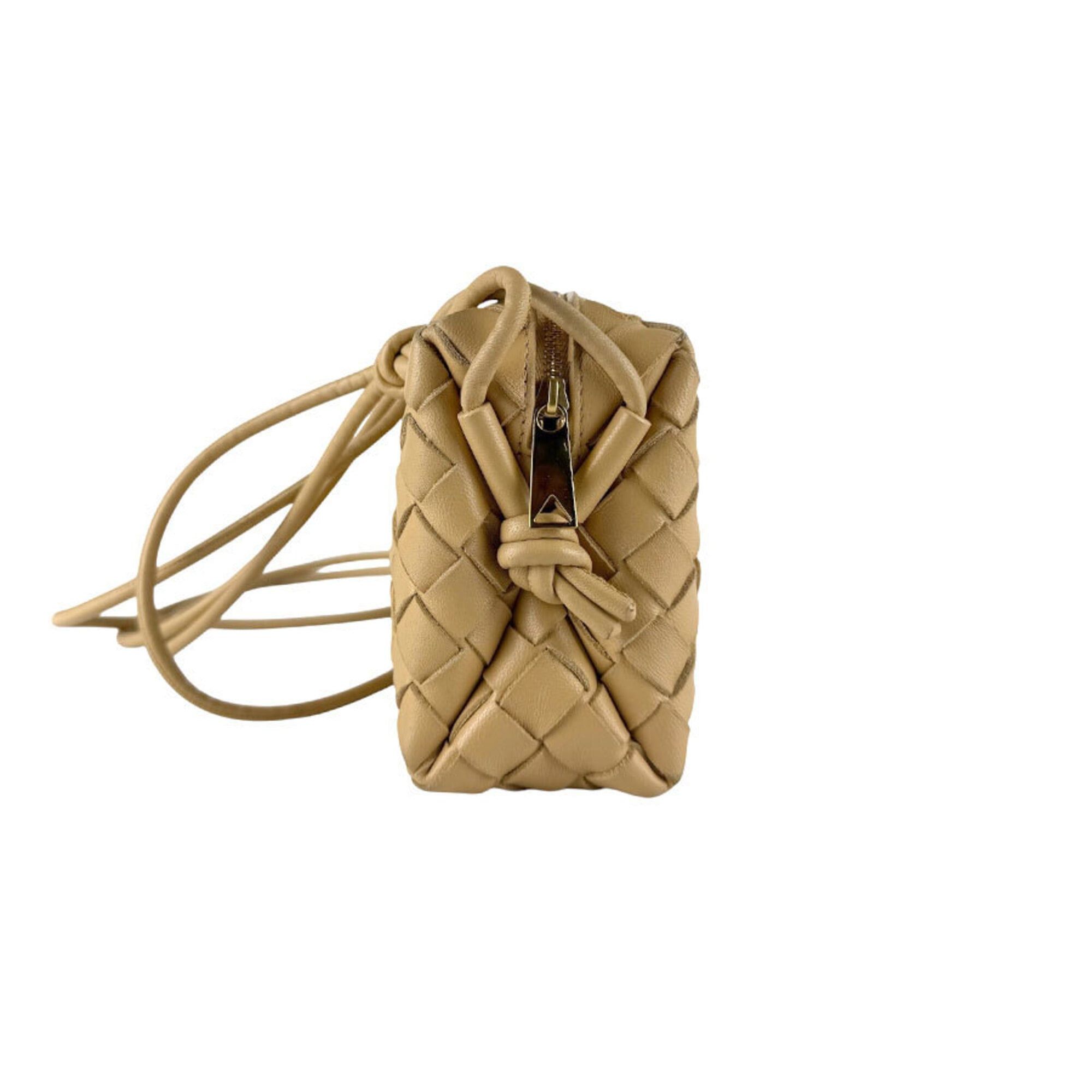Bottega Veneta Bottega Veneta Mini Loop Leather Shoulder Bag, Beige, Women's, Z9535 Size ONE SIZE - 2 Thumbnail