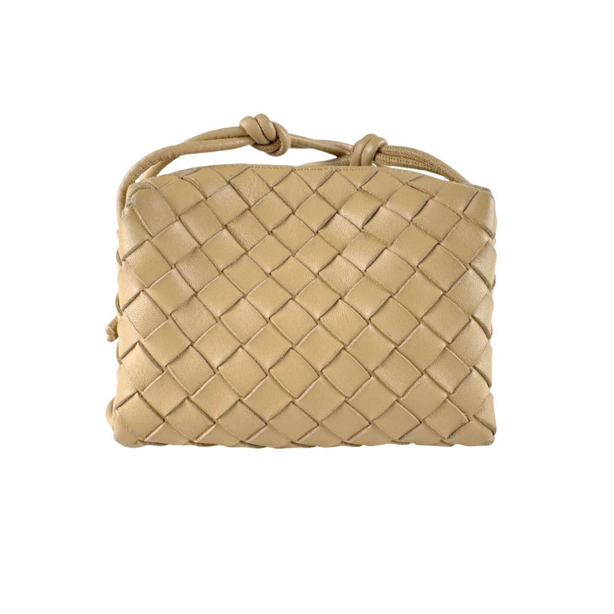 Bottega Veneta Bottega Veneta Mini Loop Leather Shoulder Bag, Beige, Women's, Z9535 Size ONE SIZE - 3 Thumbnail
