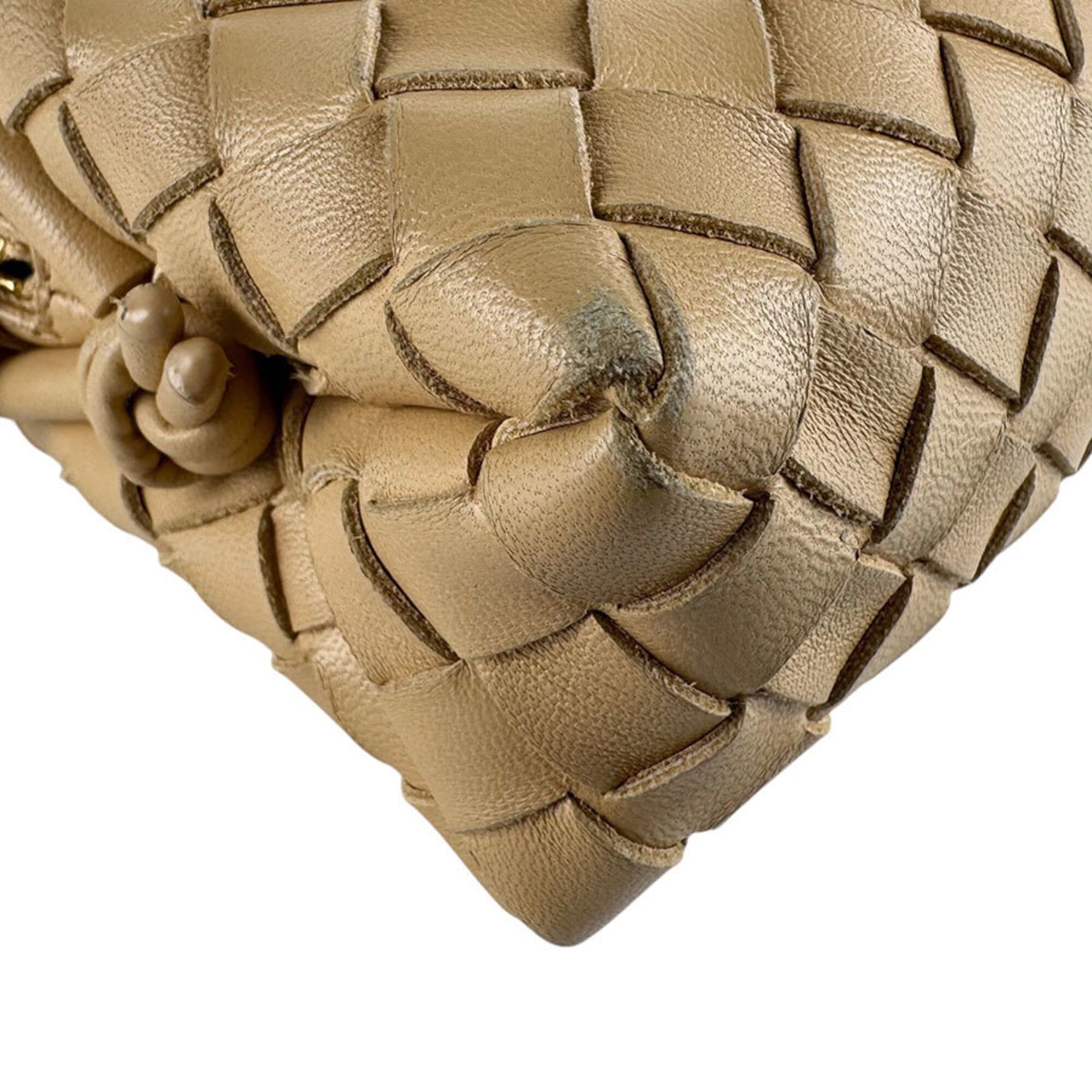 Bottega Veneta Bottega Veneta Mini Loop Leather Shoulder Bag, Beige, Women's, Z9535 Size ONE SIZE - 8 Thumbnail