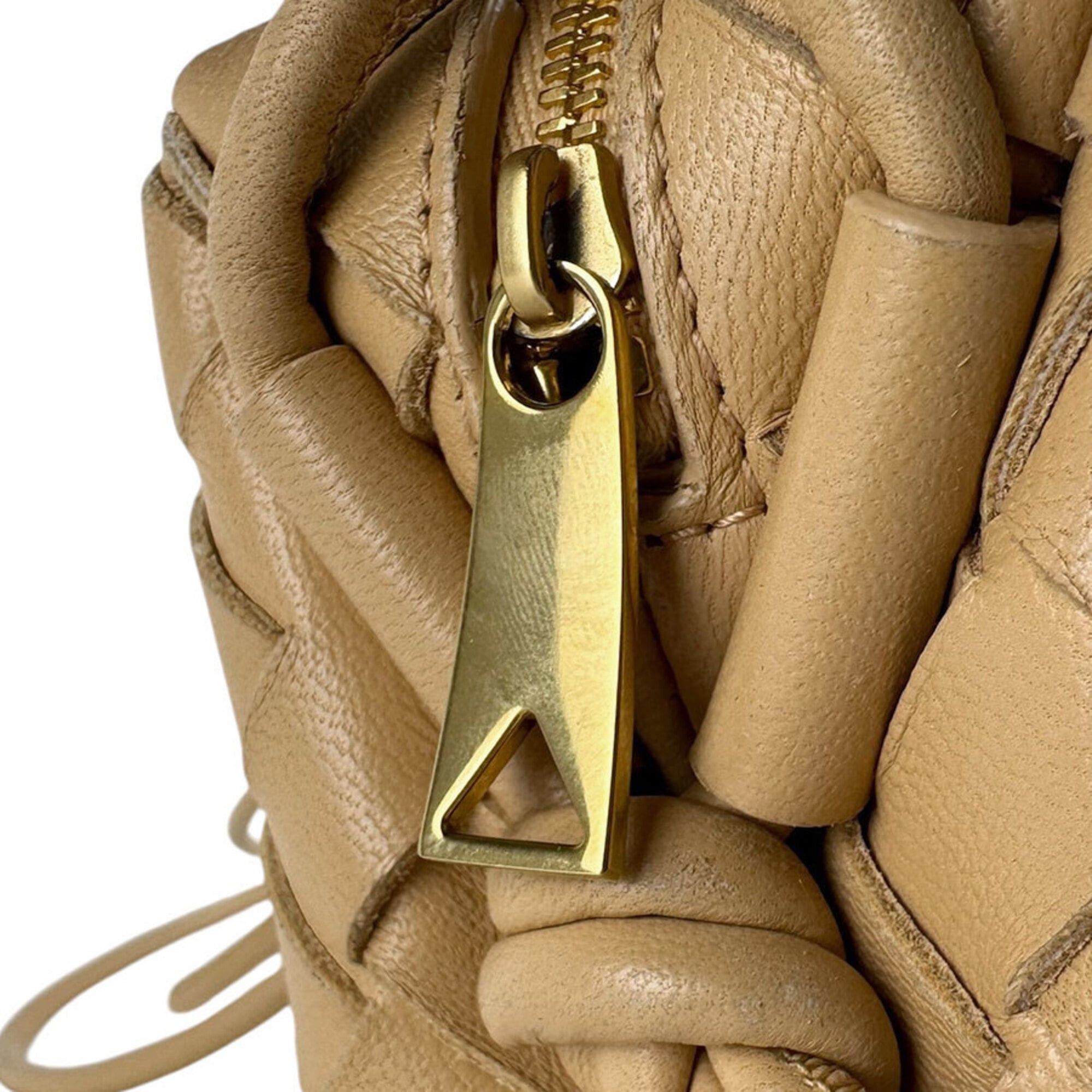 Bottega Veneta Bottega Veneta Mini Loop Leather Shoulder Bag, Beige, Women's, Z9535 Size ONE SIZE - 11 Thumbnail