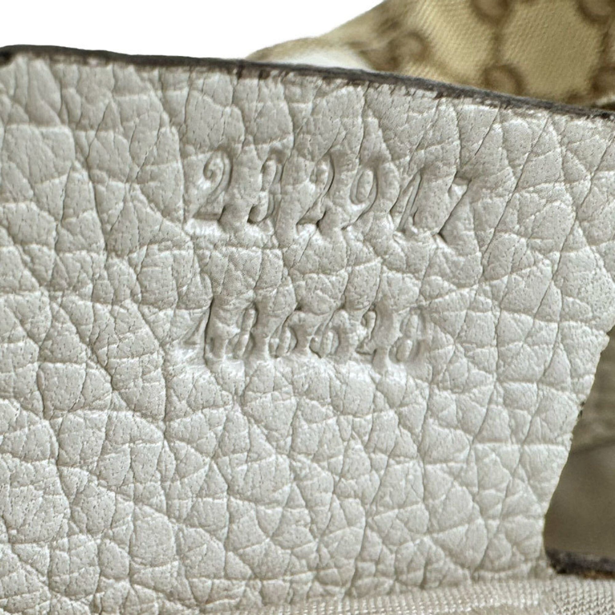 Gucci Gucci tote bag, Bamboo GG canvas, leather, beige brown, ivory, silver, women's, 232947 z9570 Size ONE SIZE - 13 Thumbnail