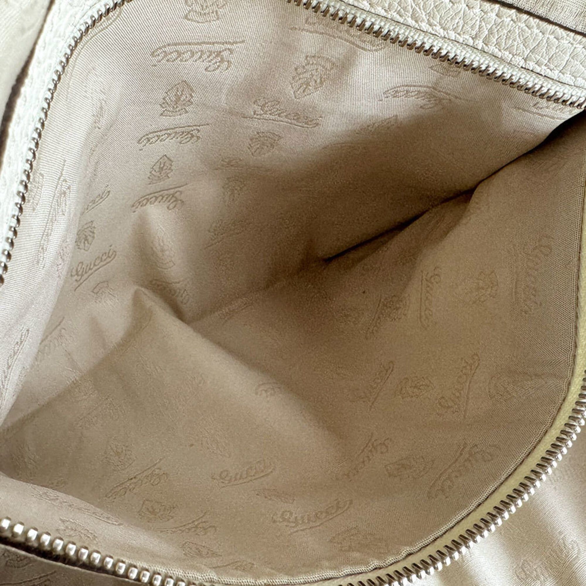 Gucci Gucci tote bag, Bamboo GG canvas, leather, beige brown, ivory, silver, women's, 232947 z9570 Size ONE SIZE - 6 Thumbnail
