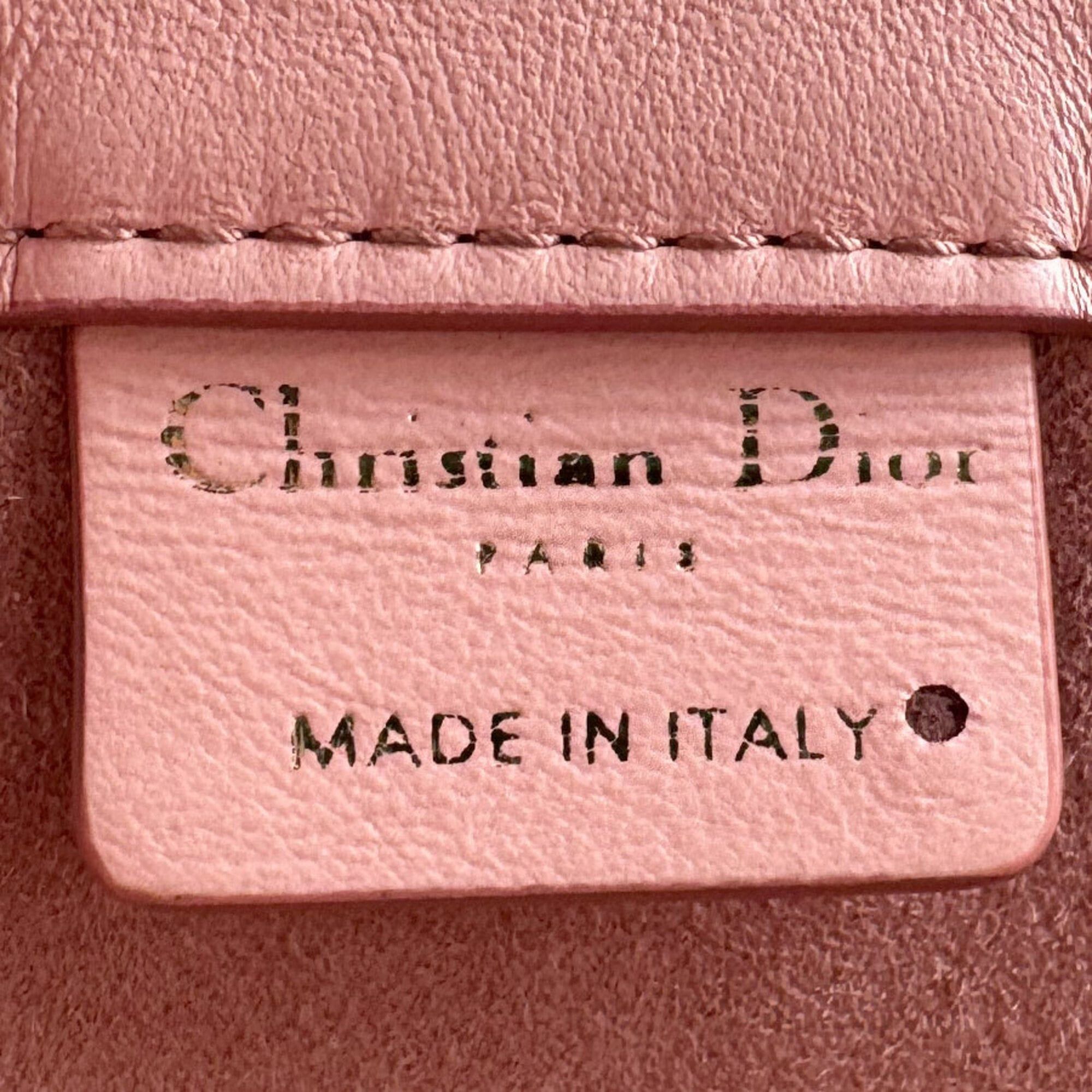 Dior Christian Dior Book Tote Leather Handbag, Pink, Women's (z9441) Size ONE SIZE - 13 Thumbnail