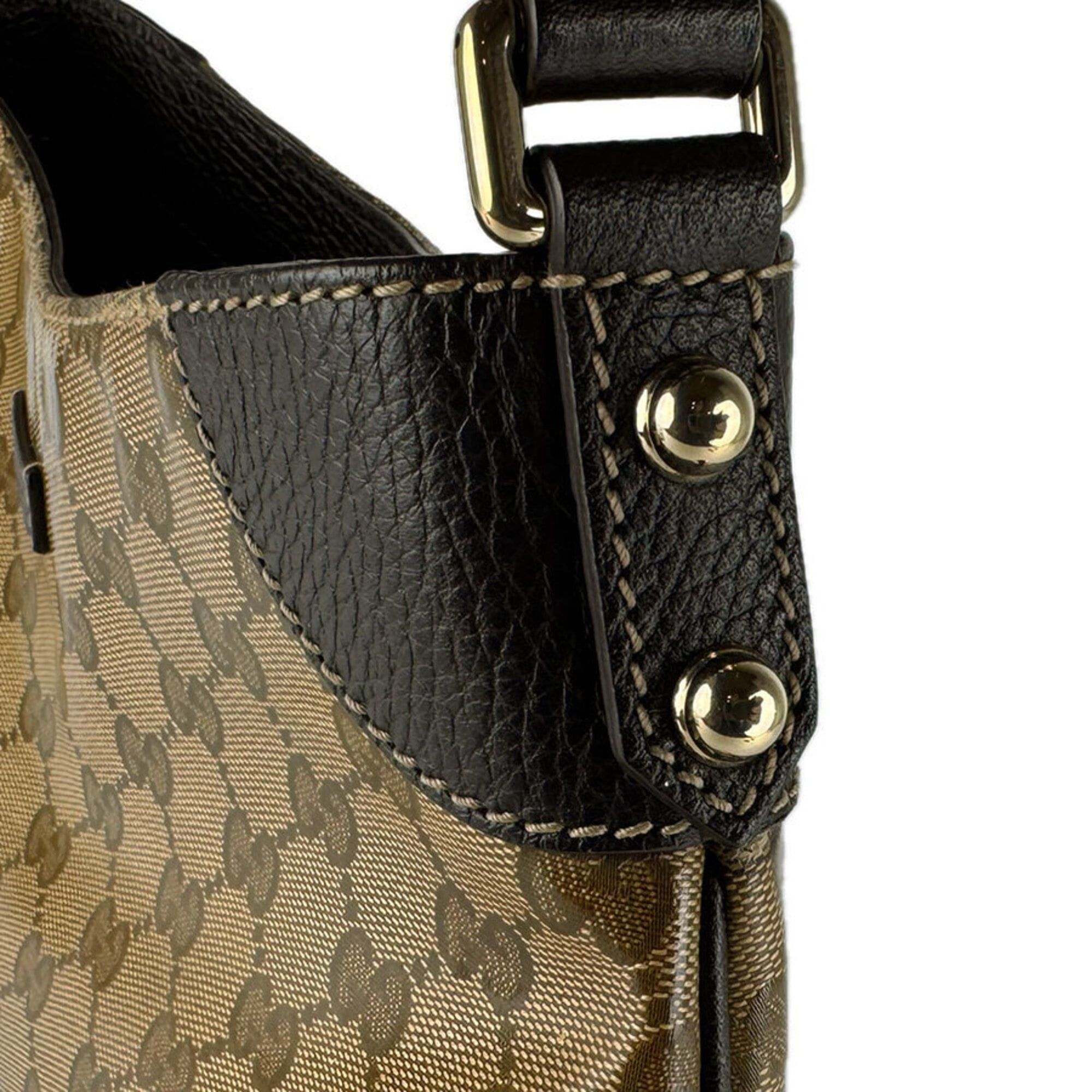 Gucci Gucci Shoulder Bag GG Crystal Coated Canvas Leather Brown Gold Women's z9573 Size ONE SIZE - 7 Thumbnail