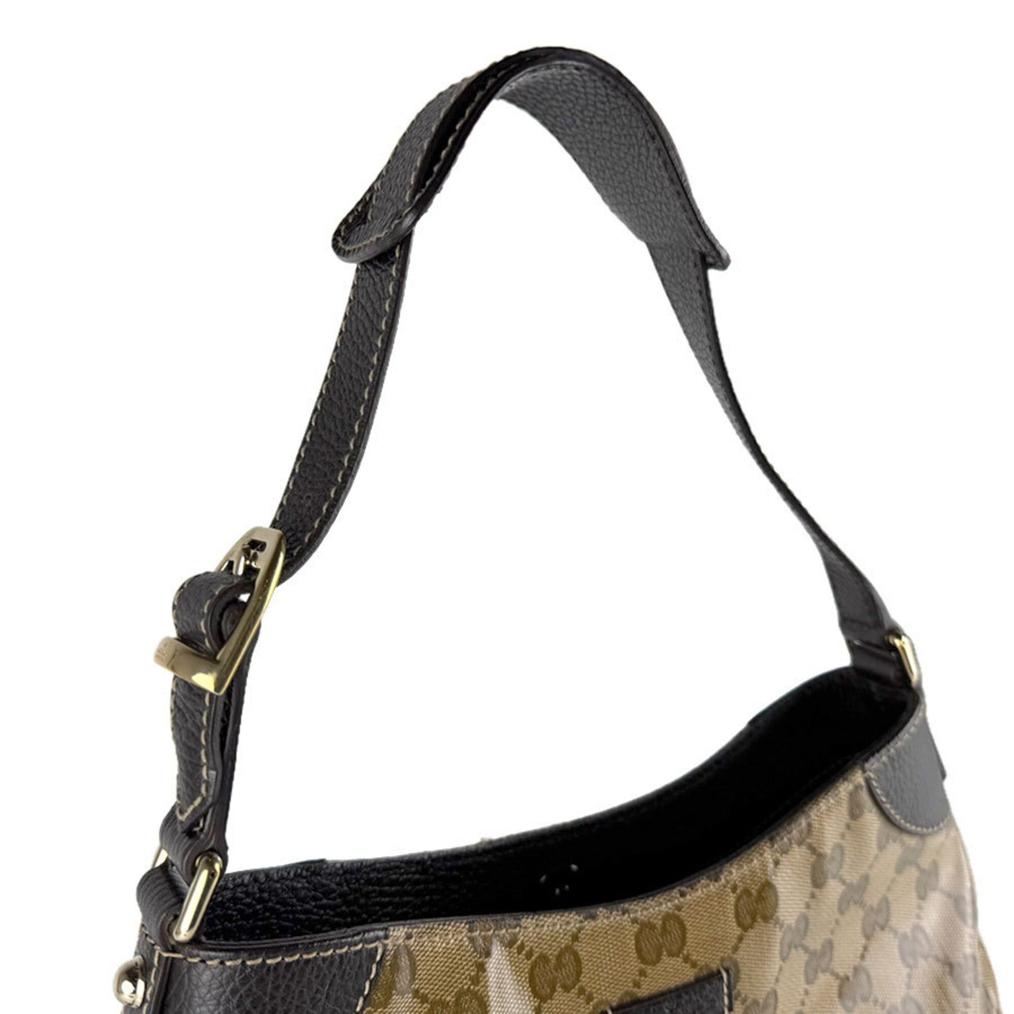 Gucci Gucci Shoulder Bag GG Crystal Coated Canvas Leather Brown Gold Women's z9573 Size ONE SIZE - 10 Thumbnail