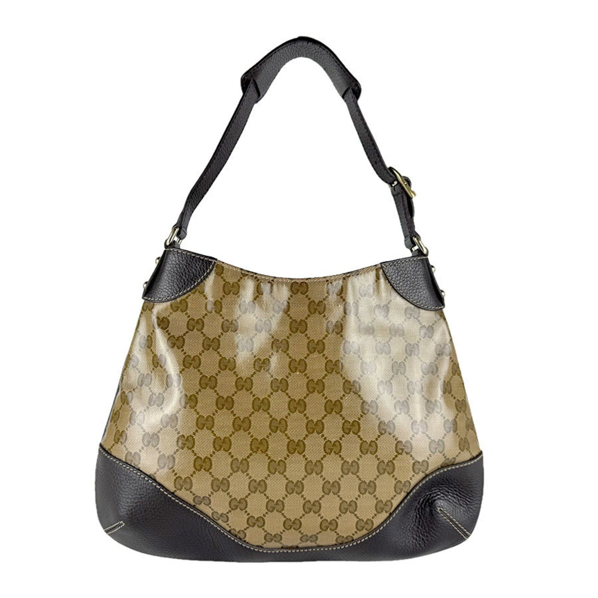 Gucci Gucci Shoulder Bag GG Crystal Coated Canvas Leather Brown Gold Women's z9573 Size ONE SIZE - 3 Thumbnail