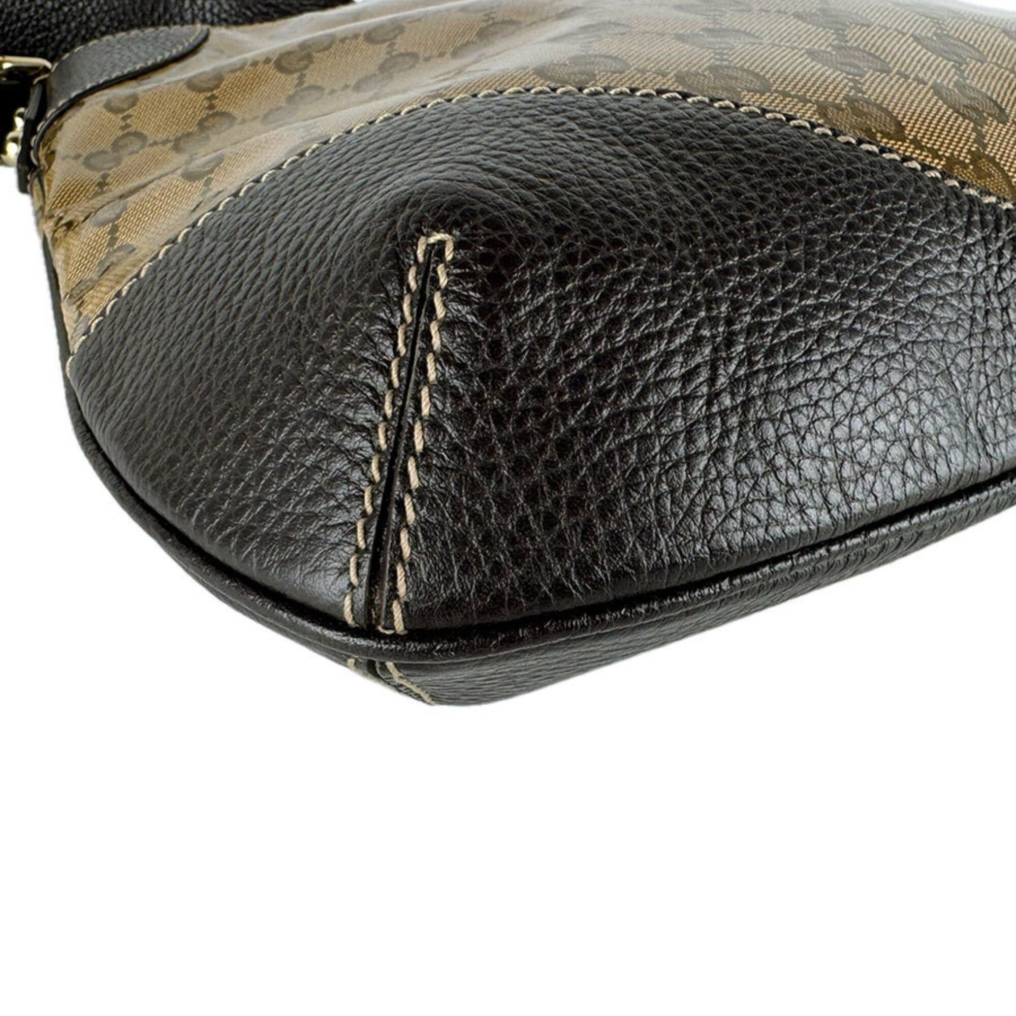 Gucci Gucci Shoulder Bag GG Crystal Coated Canvas Leather Brown Gold Women's z9573 Size ONE SIZE - 8 Thumbnail