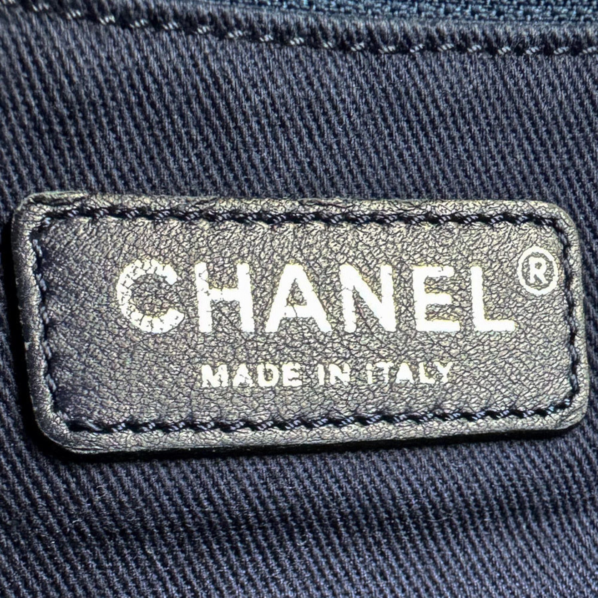 Chanel Chanel Shoulder Bag Large Shopping Tote Raffia Canvas Blue Women's z9568 Size ONE SIZE - 12 Thumbnail