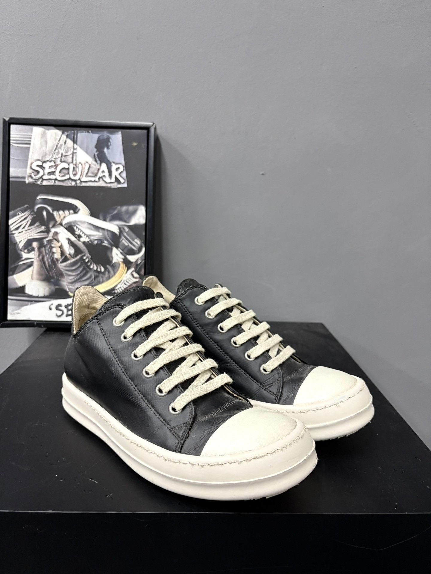 Rick Owens Drkshdw Rick Owens Drskhdw Black White Low-Top Size US 5 / IT 35 - 3 Thumbnail
