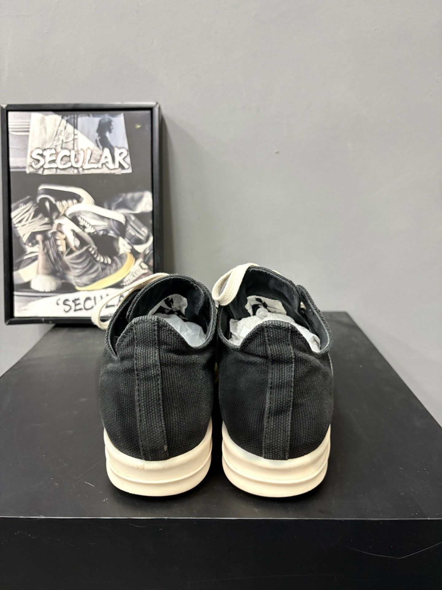 Rick Owens Drkshdw Rick Owens Drkshdw Black White Low-Top Sneakers Size US 5 / IT 35 - 7 Thumbnail