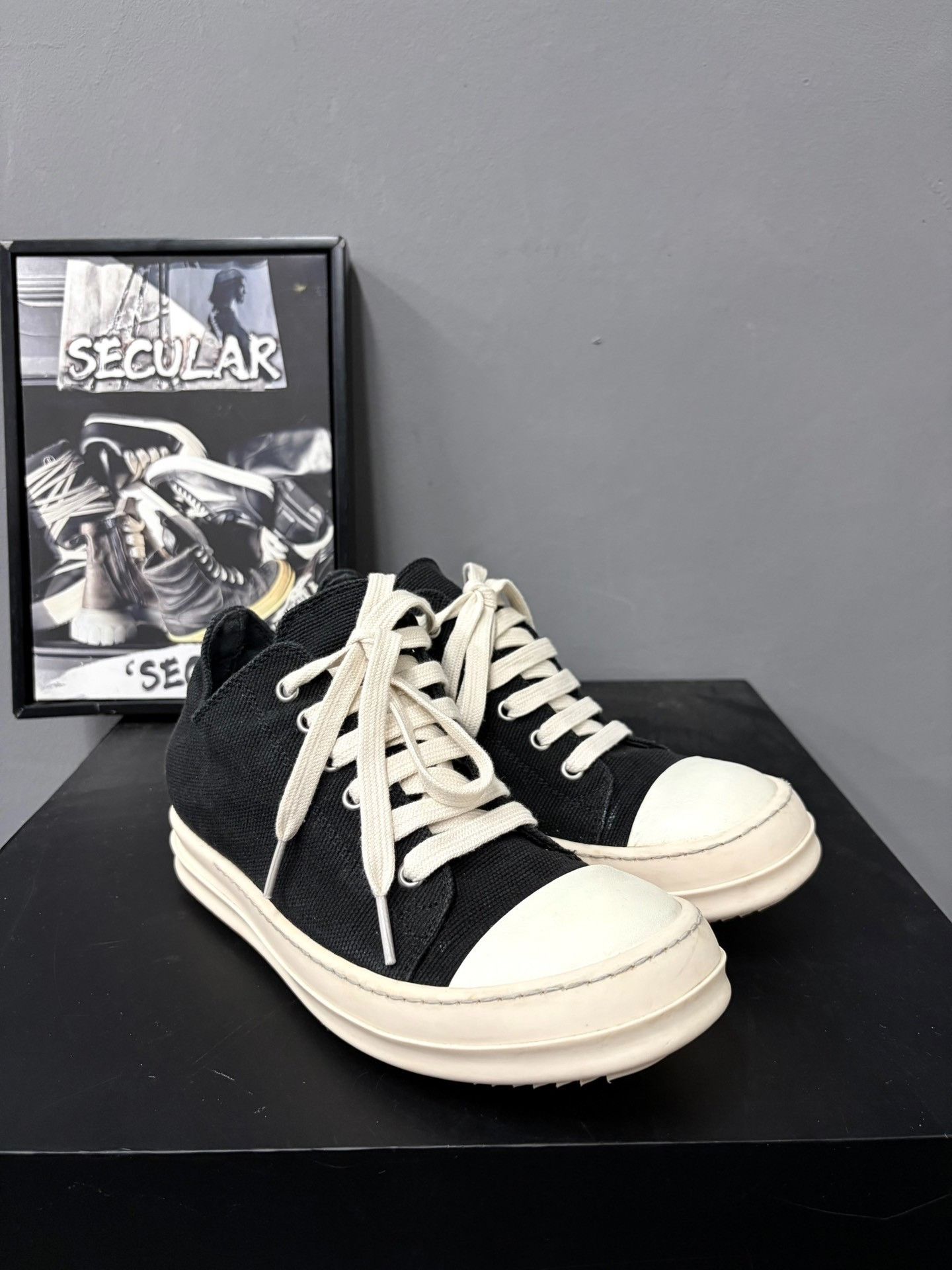 Rick Owens Drkshdw Rick Owens Drkshdw Black White Low-Top Sneakers Size US 5 / IT 35 - 3 Thumbnail