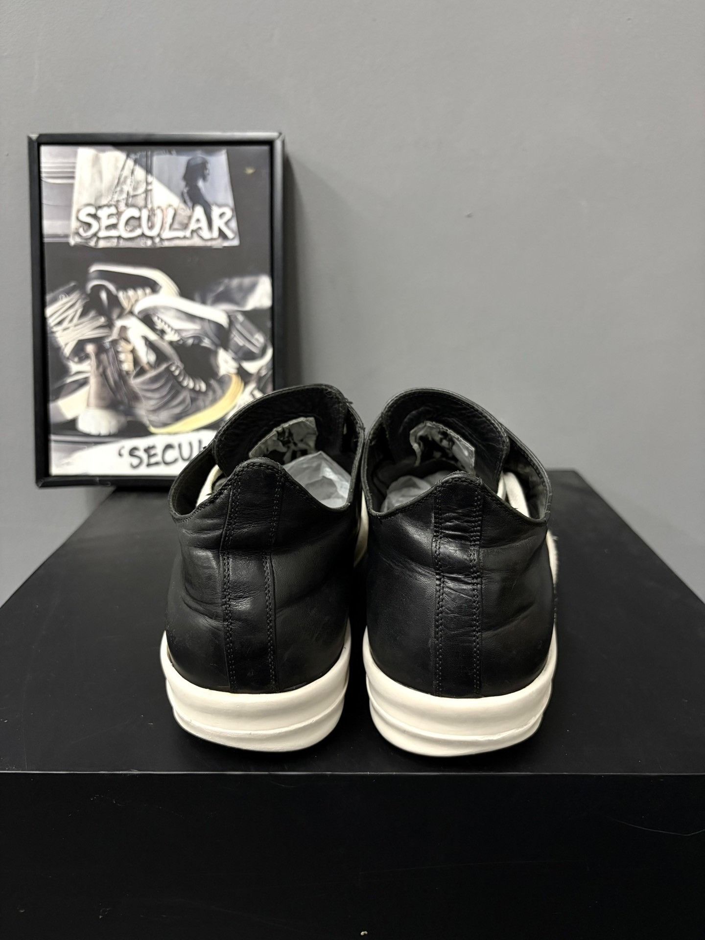 Rick Owens Rick Owens 16SS Men's Black White Low-Top Size US 7.5 / EU 40-41 - 7 Thumbnail