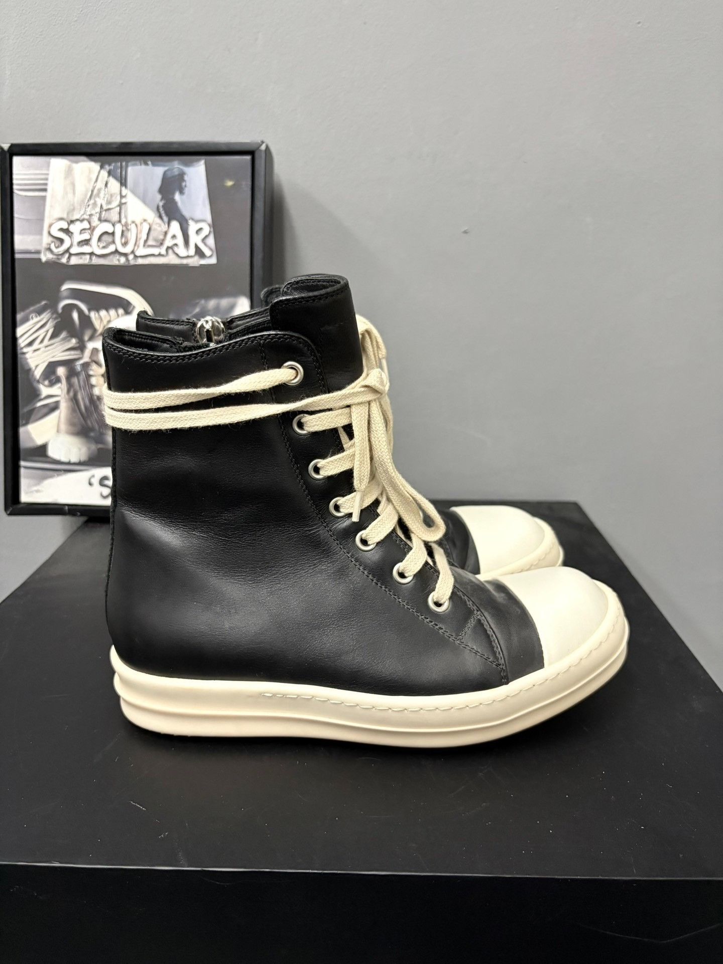 Rick Owens Rick Owens High-Top Leather Sneakers Size US 4 / IT 34 - 4 Thumbnail