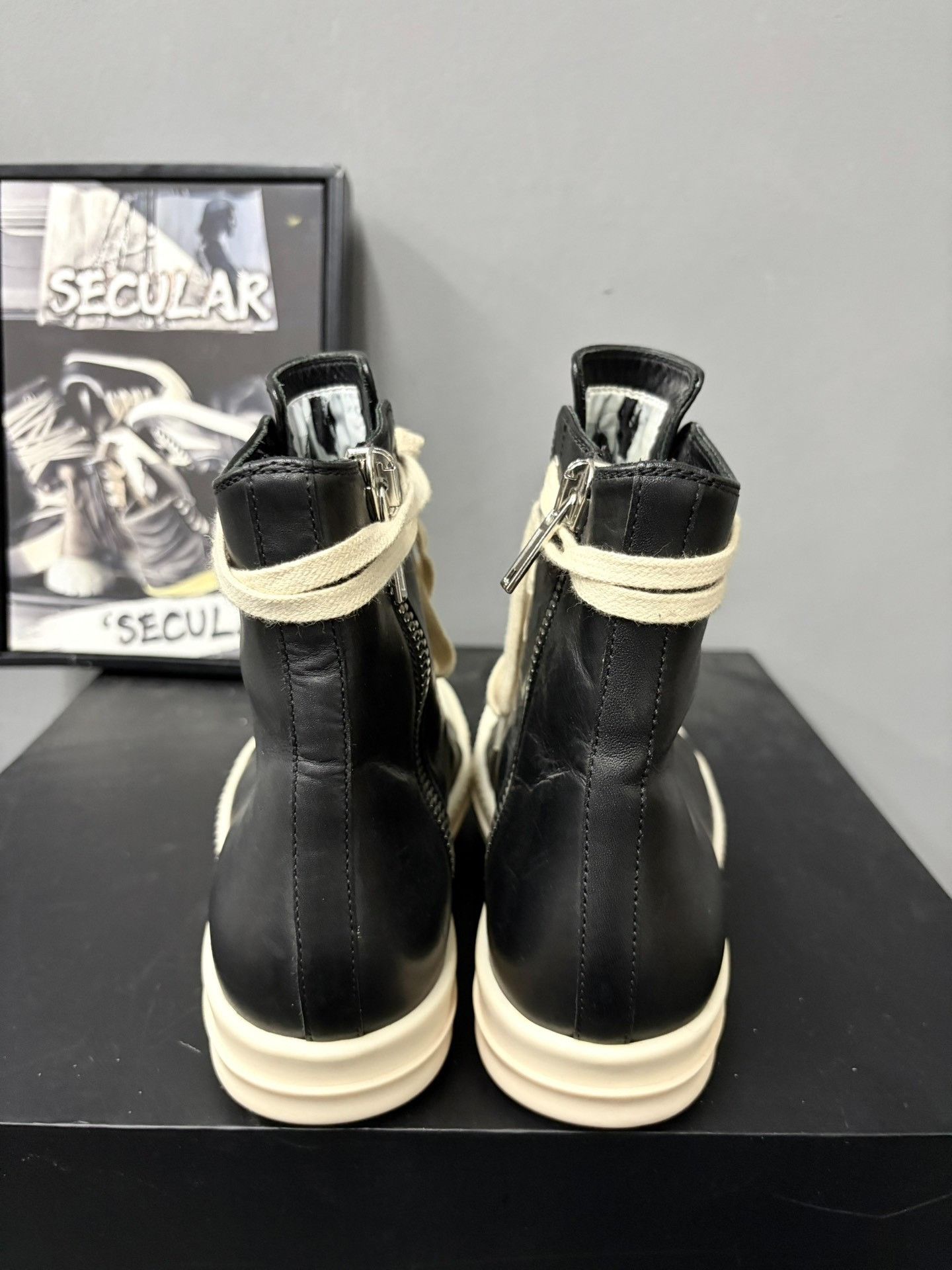 Rick Owens Rick Owens High-Top Leather Sneakers Size US 4 / IT 34 - 7 Thumbnail