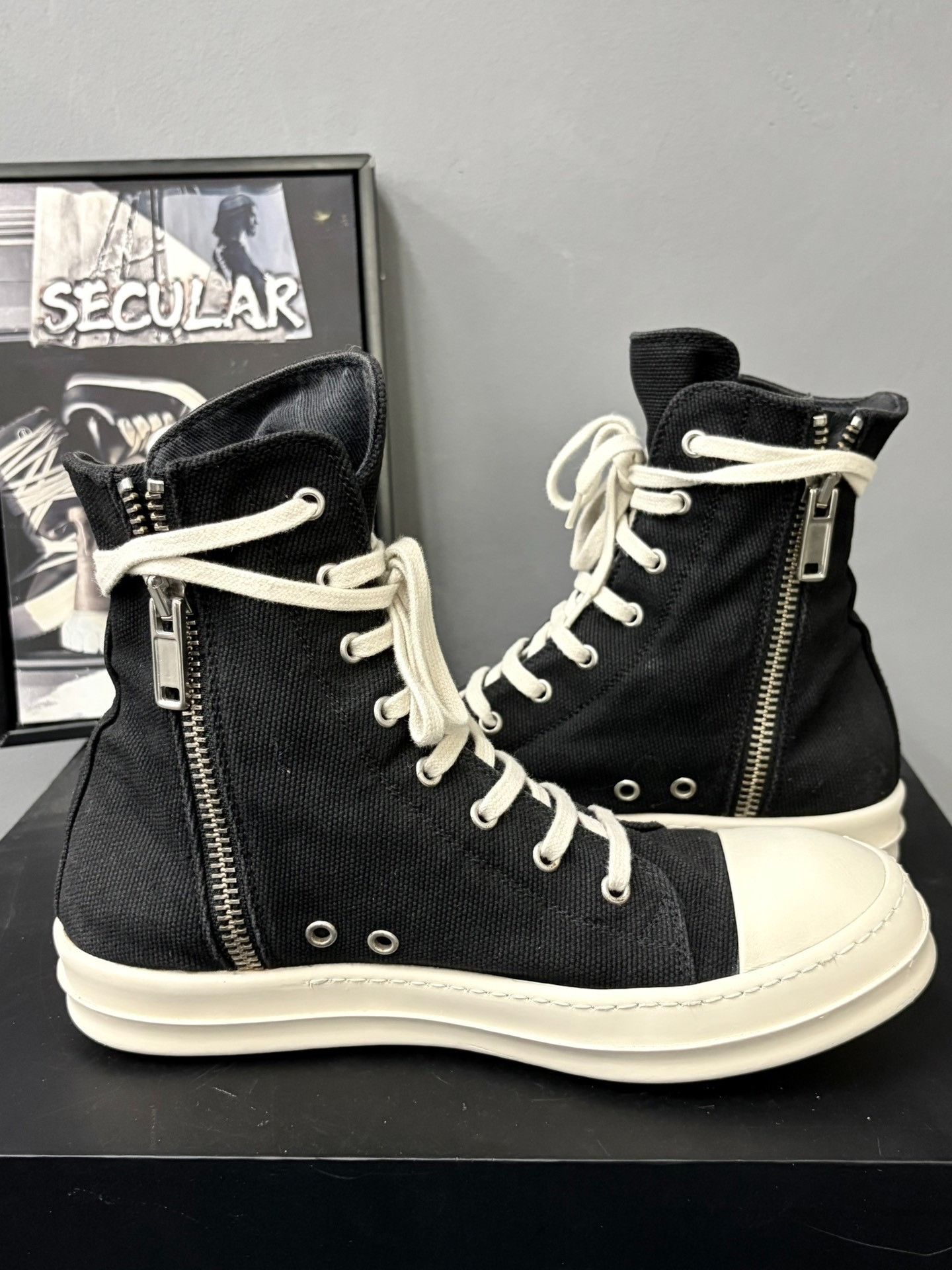 Rick Owens Drkshdw Rick Owens Drkshd Canvas High-Top Size US 7 / EU 40 - 6 Thumbnail