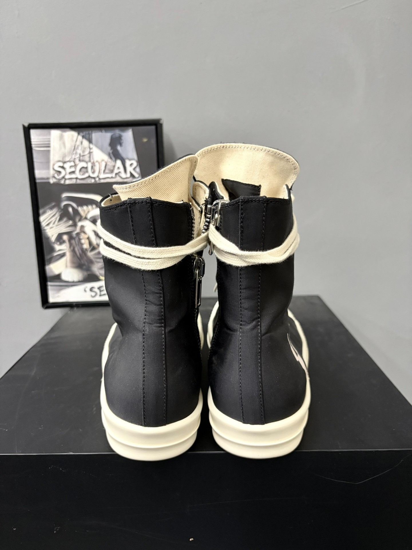 Rick Owens Drkshdw Rick Owens DRKSHDW High-Top Satin Sneakers Size US 7 / EU 40 - 7 Thumbnail
