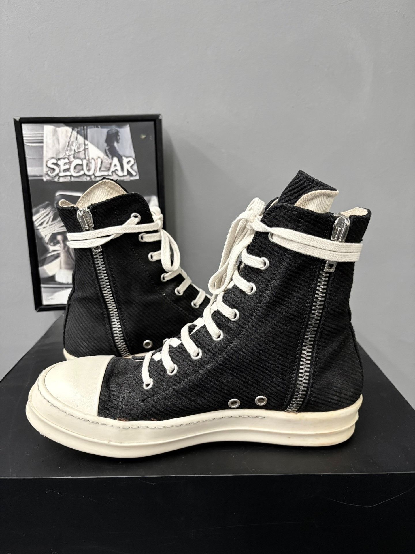 Rick Owens Drkshdw Rick Owens Drkshdw High-Top Canvas Shoes Size US 6.5 / EU 39-40 - 5 Thumbnail