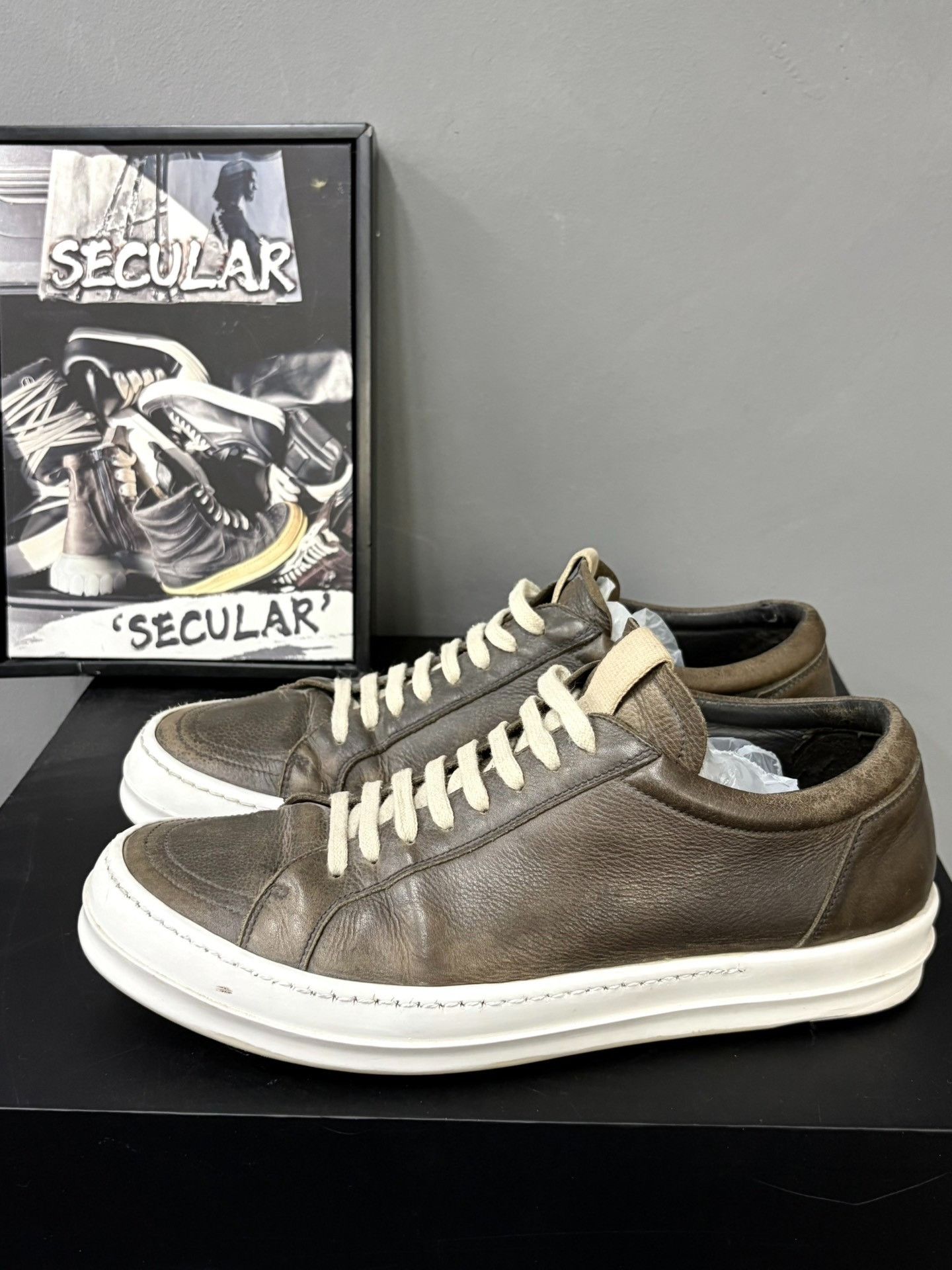 Rick Owens Rick Owens 20FW Low-Top Leather Sneakers Size US 10 / EU 43 - 2 Thumbnail