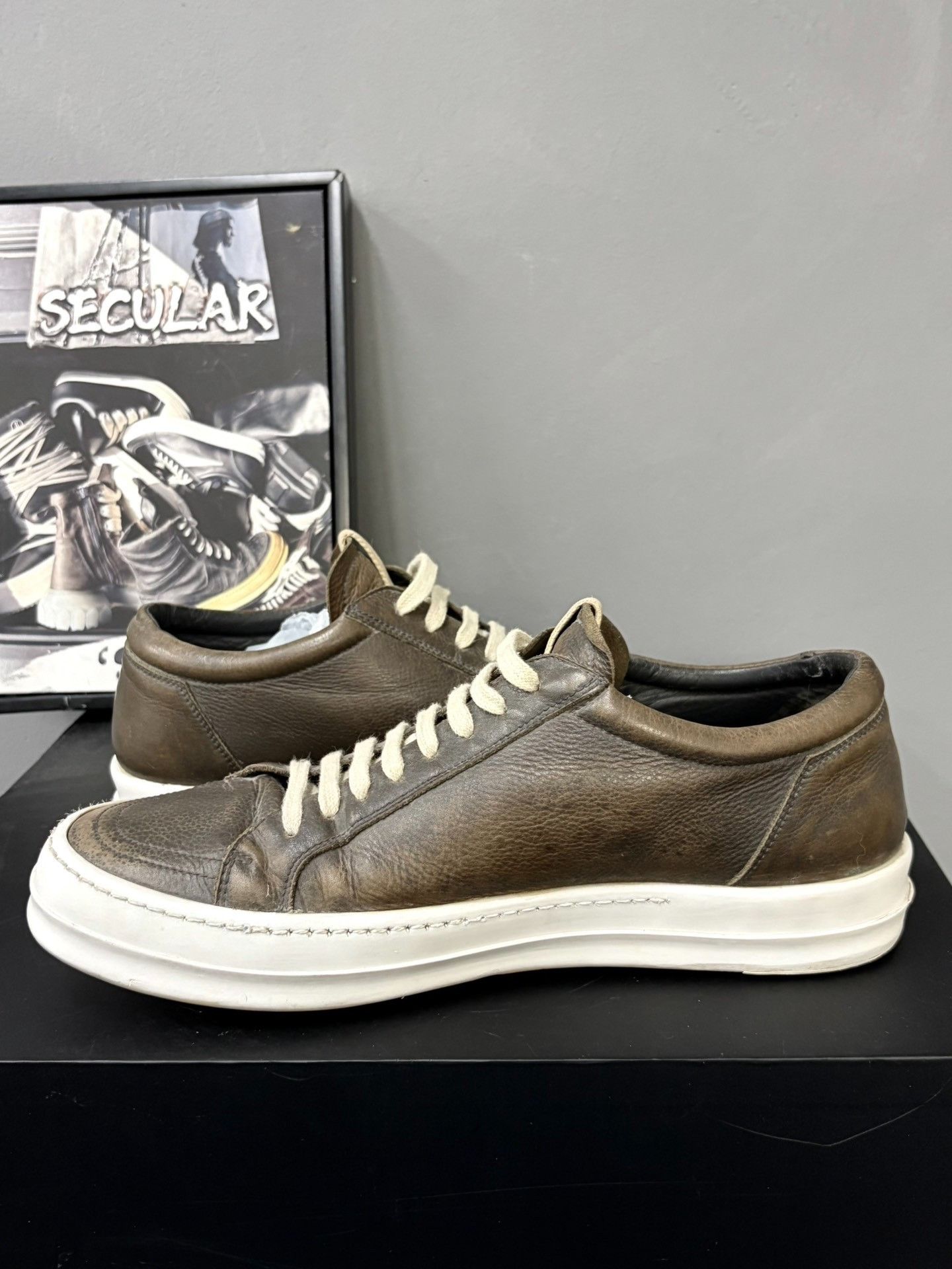 Rick Owens Rick Owens 20FW Low-Top Leather Sneakers Size US 10 / EU 43 - 5 Thumbnail