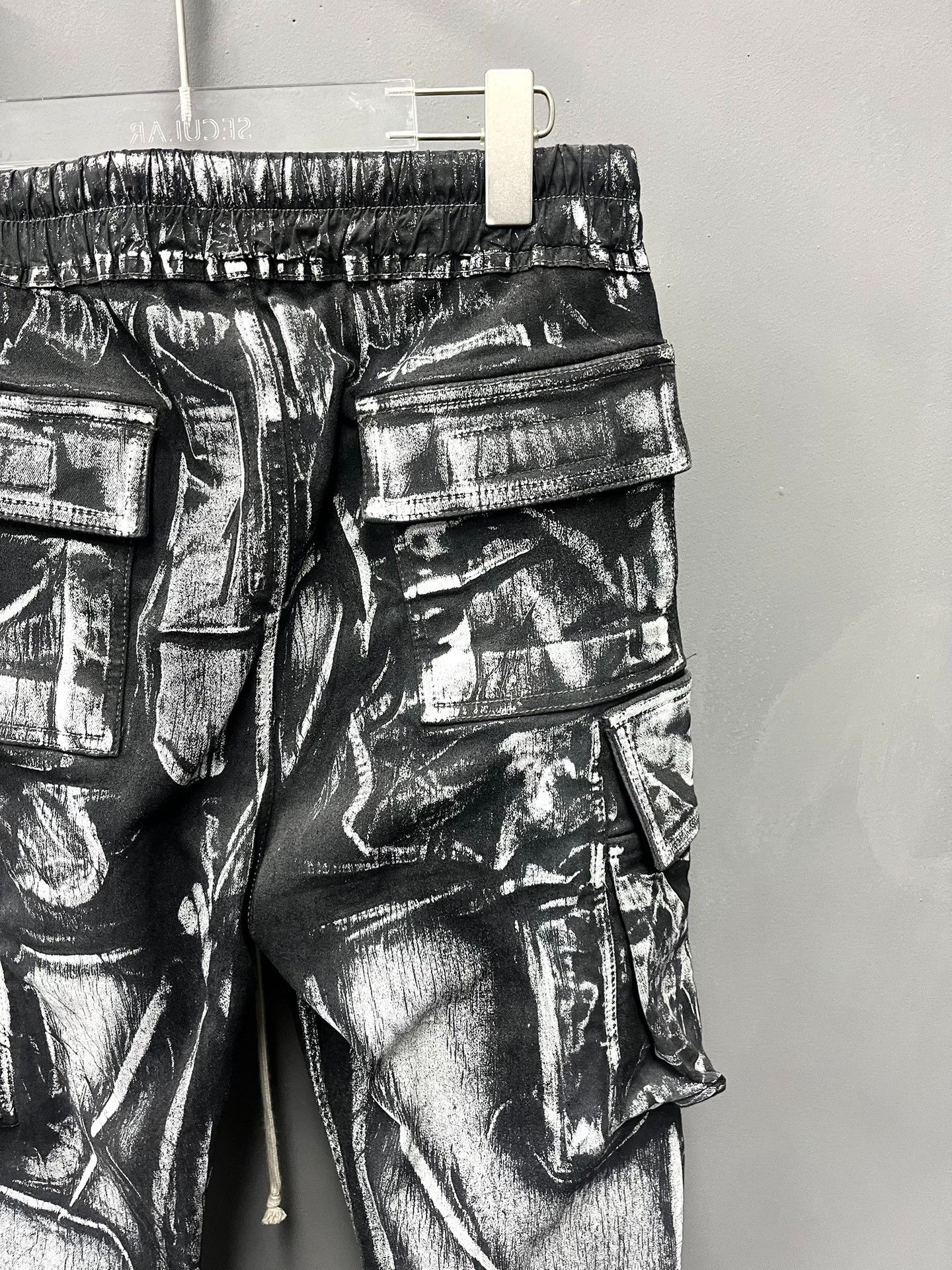 Rick Owens Rick Owens Painted Black White Cargo Pants Size US 28 / EU 44 - 6 Thumbnail