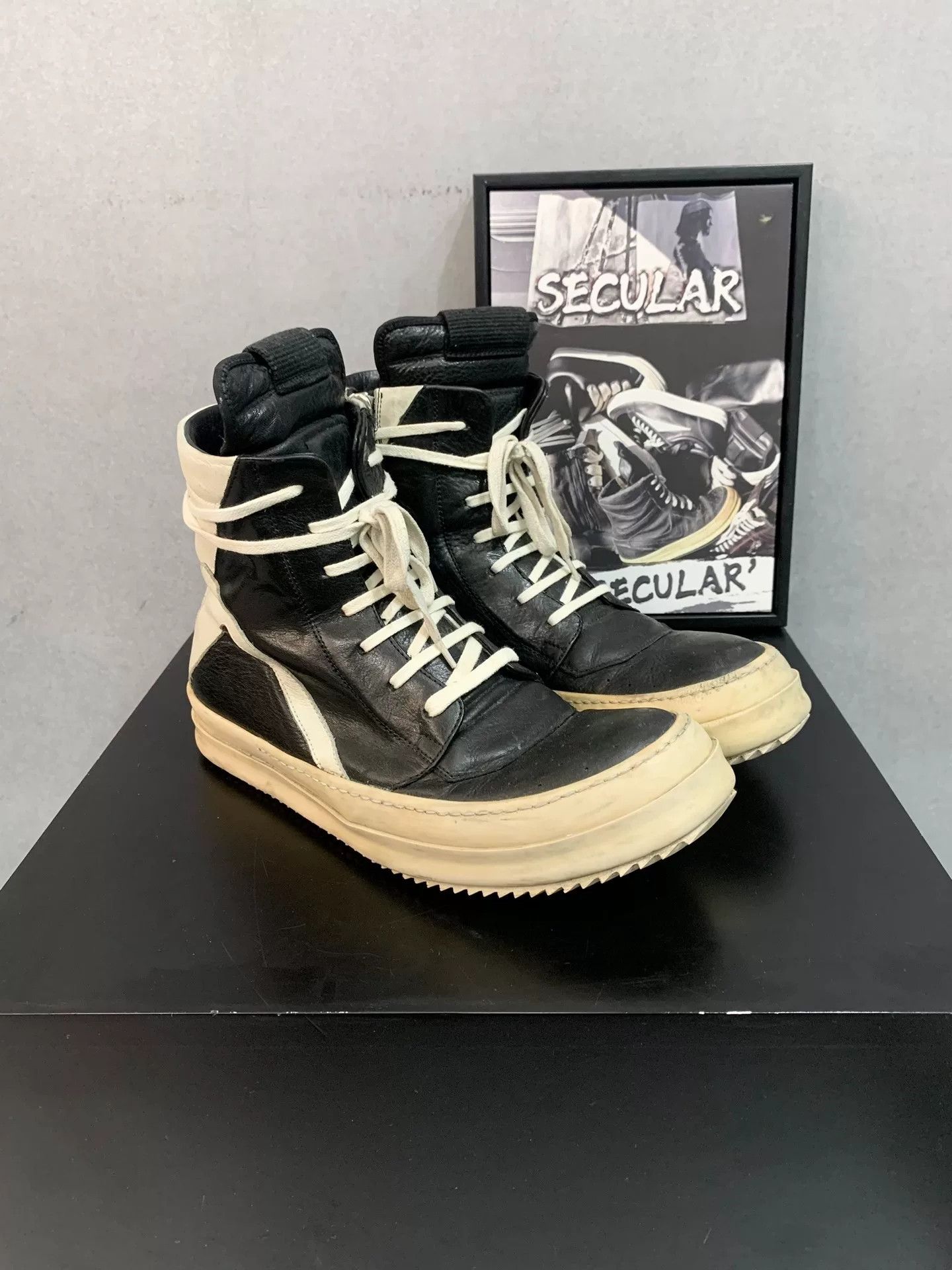 Rick Owens Rick Owens Geobasket High Top Sneakers Size US 10 / EU 43 - 4 Thumbnail