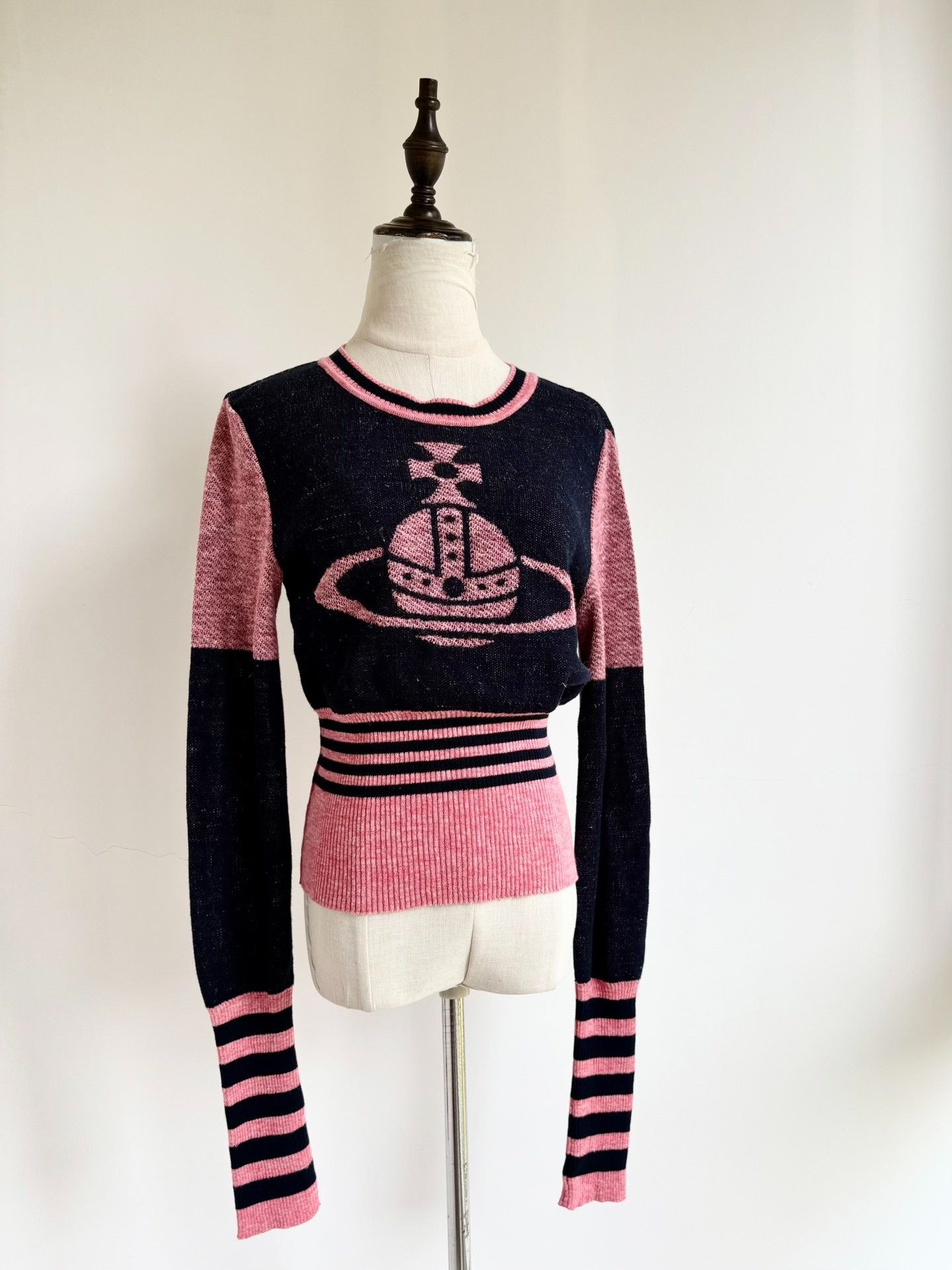 Vivienne Westwood Vivienne Westwood Pink Black Stripe Knit Top Size M / US 6-8 / IT 42-44 - 2 Thumbnail