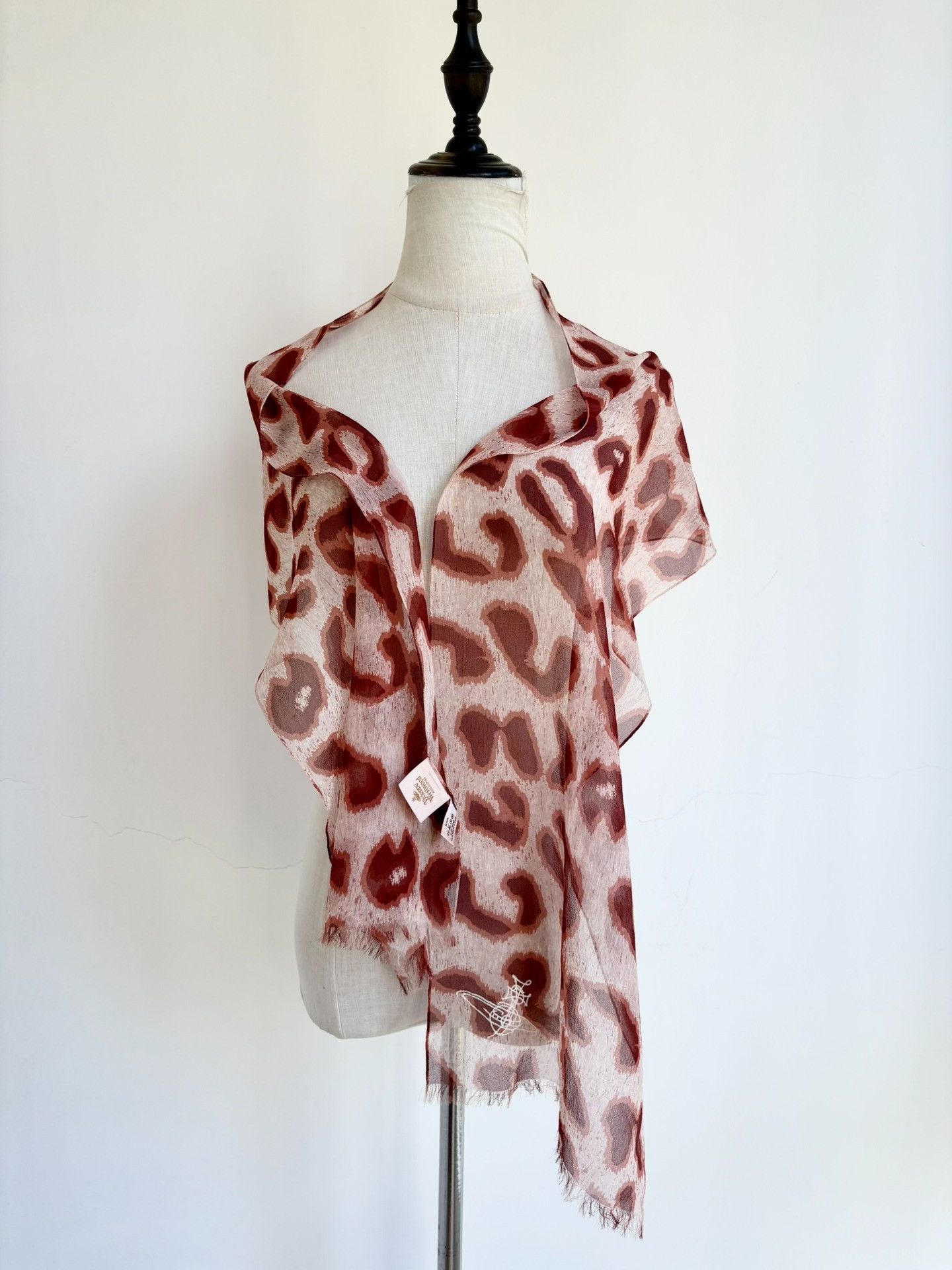 Vivienne Westwood Vivienne Westwood Vintage Orange Leopard Silk Scarf Size ONE SIZE - 3 Thumbnail