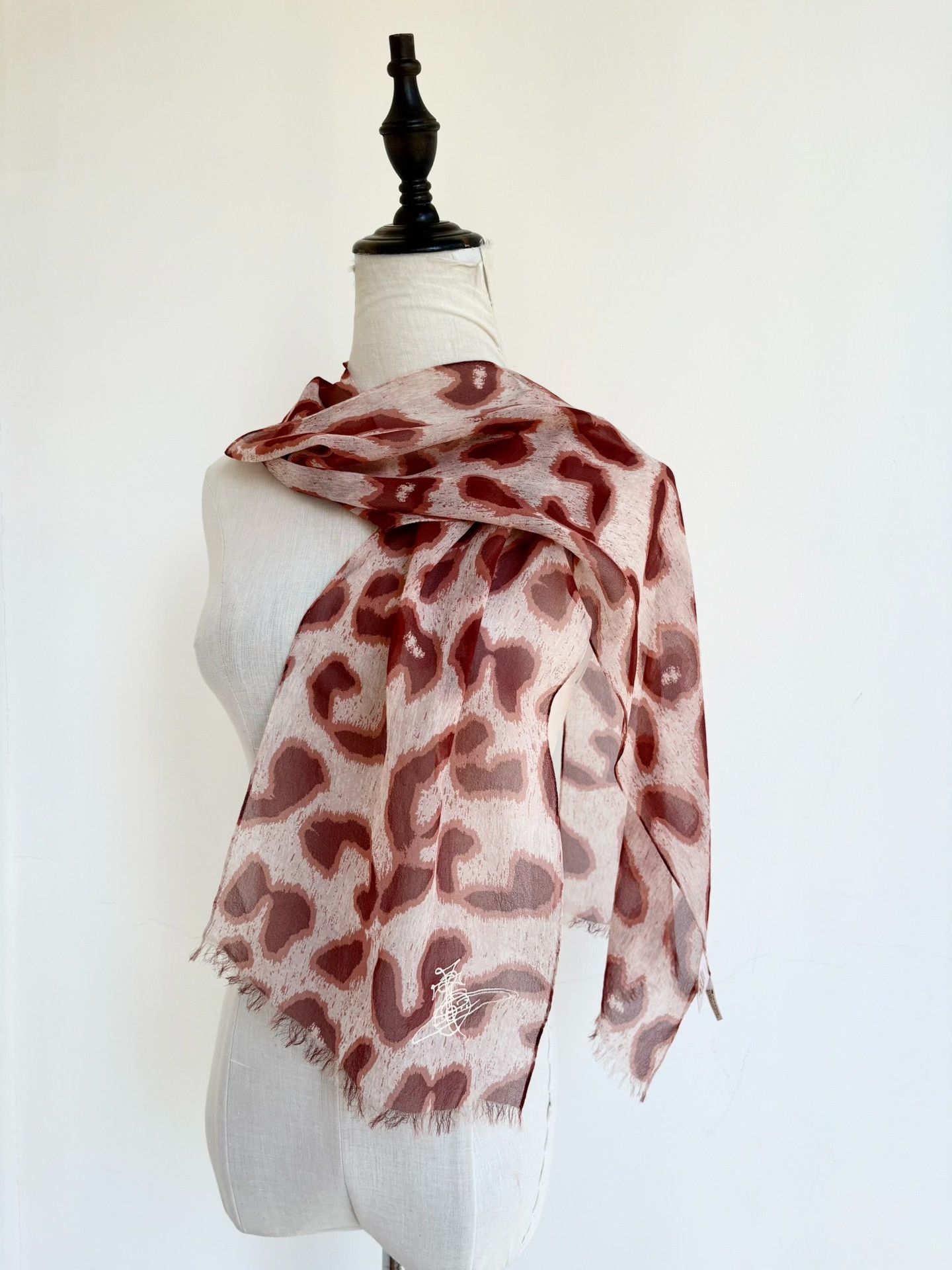 Vivienne Westwood Vivienne Westwood Vintage Orange Leopard Silk Scarf Size ONE SIZE - 6 Thumbnail