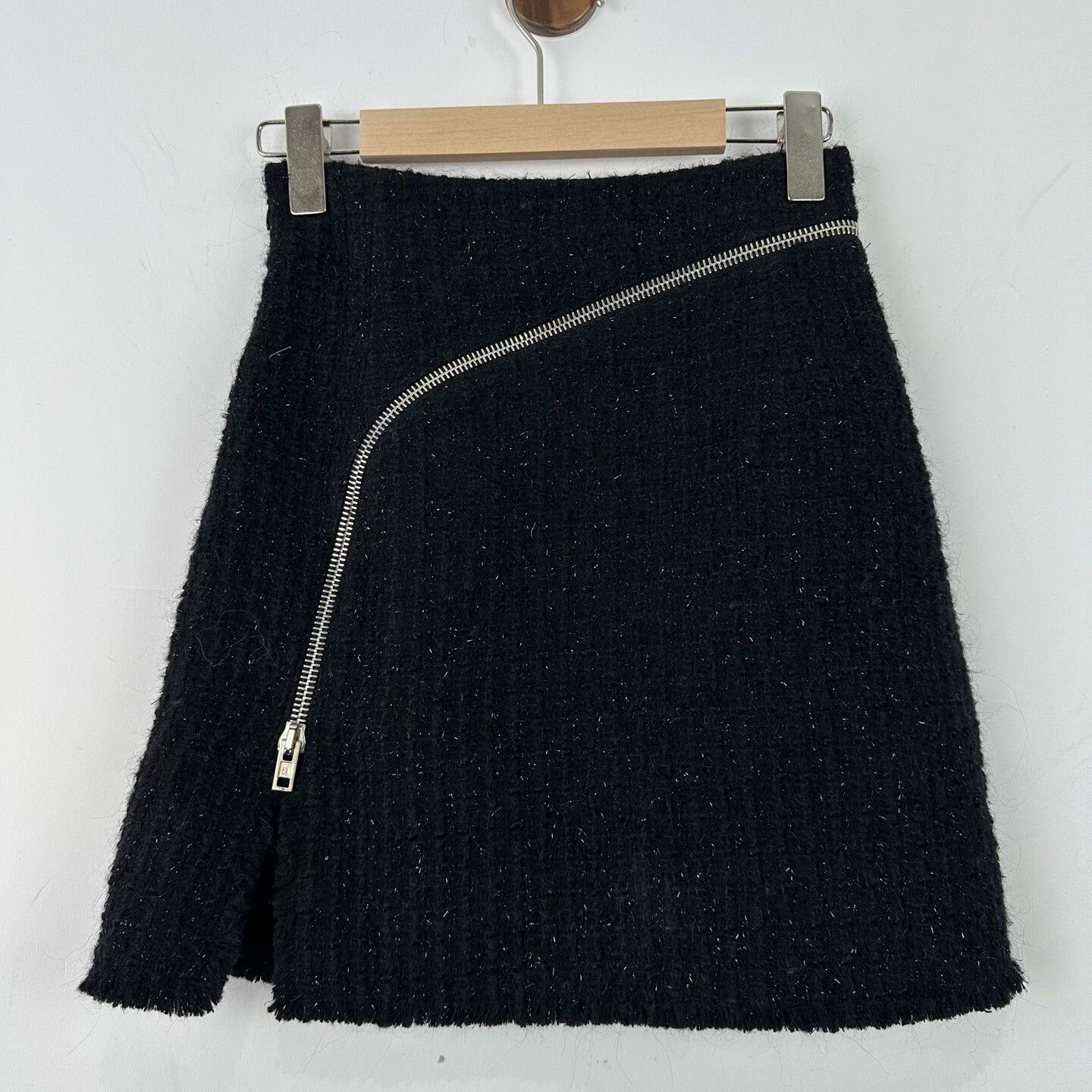 Alexander Wang Alexander Wang Zipper Detail Tweed Mini Skirt Size 0 Size 25" / US 0 / IT 36 - 2 Thumbnail