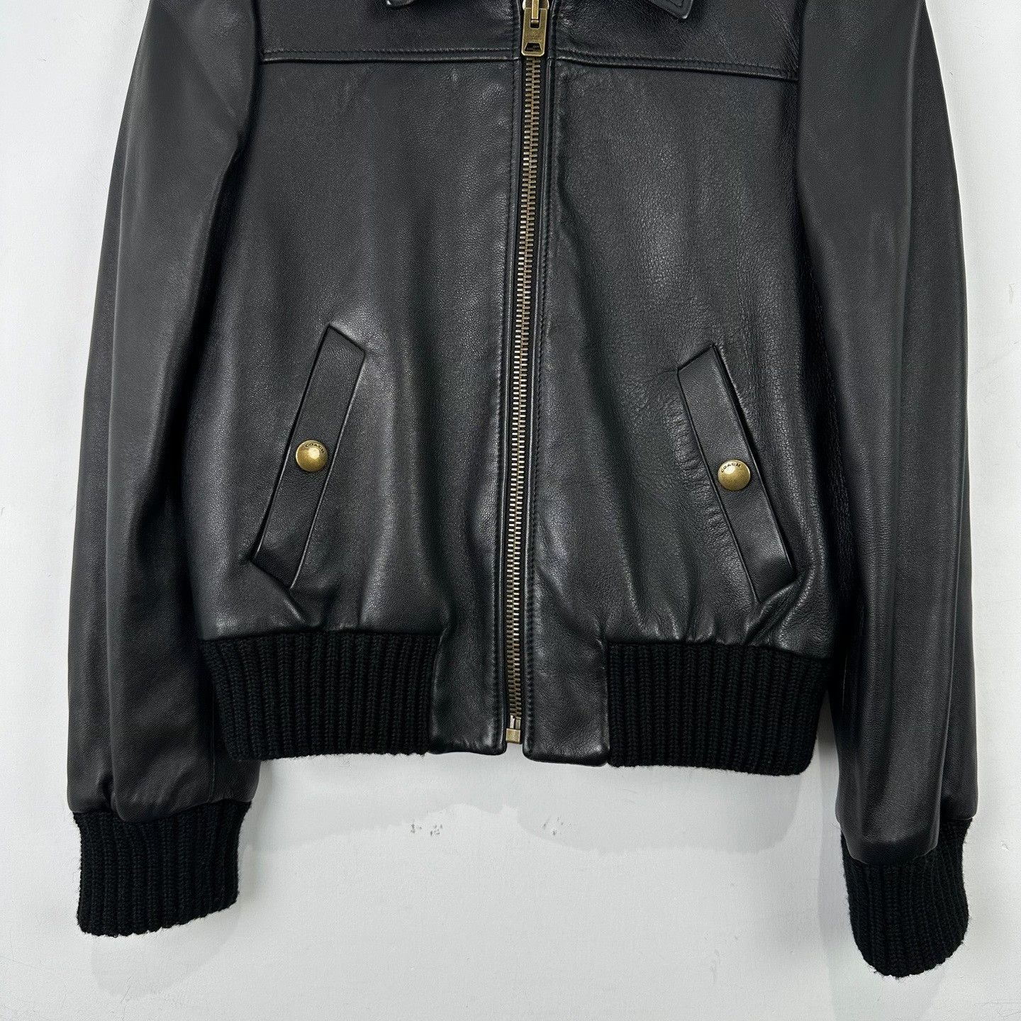 Coach Coach Puff Shoulder Lambskin Leather Jacket US 2 Size XS / US 0-2 / IT 36-38 - 5 Thumbnail