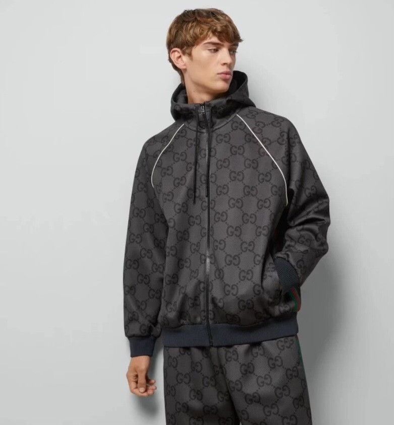 Gucci Gucci GG Logo Jacquard Zip Hoodie XL Size US XL / EU 56 / 4 - 9 Thumbnail