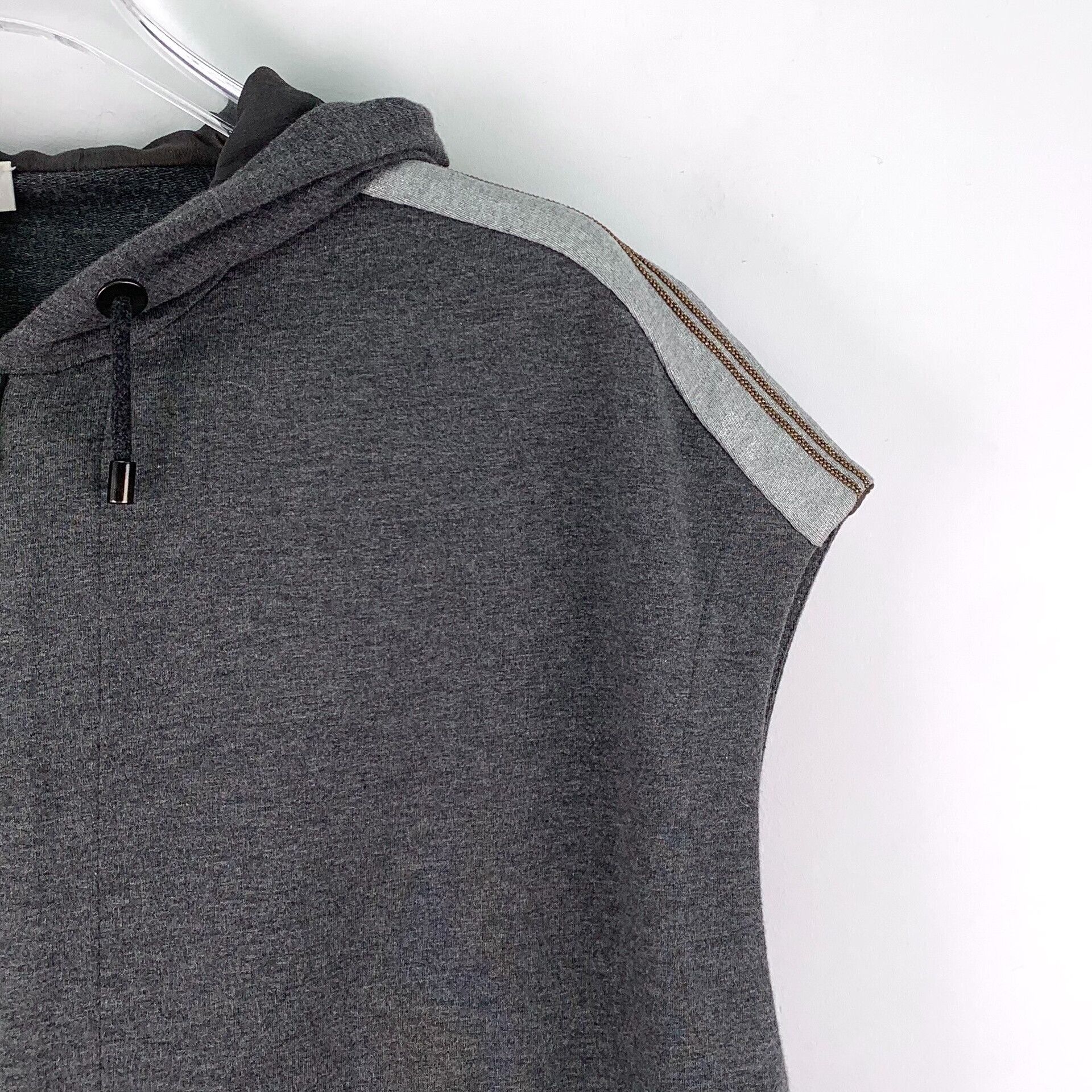 Brunello Cucinelli Brunello Cucinelli Contrast Trim Zip Hoodie Vest XS Size US XS / EU 42 / 0 - 4 Thumbnail