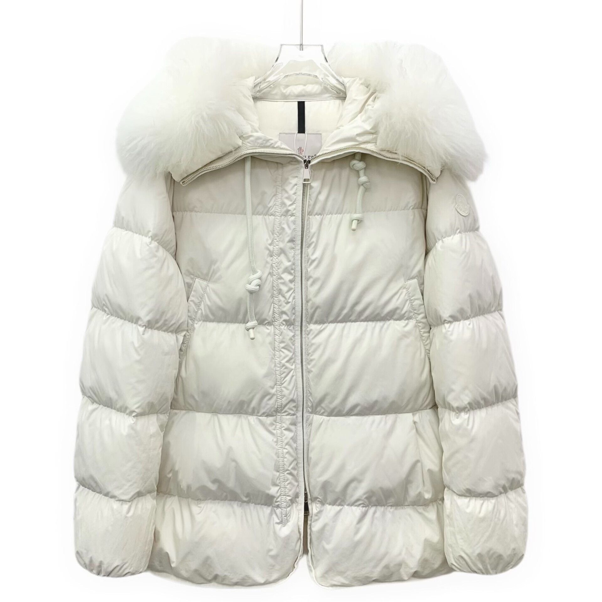 Moncler Moncler White Fur Trim Locustelle Down Jacket Size 4 Size L / US 10 / IT 46 - 2 Thumbnail