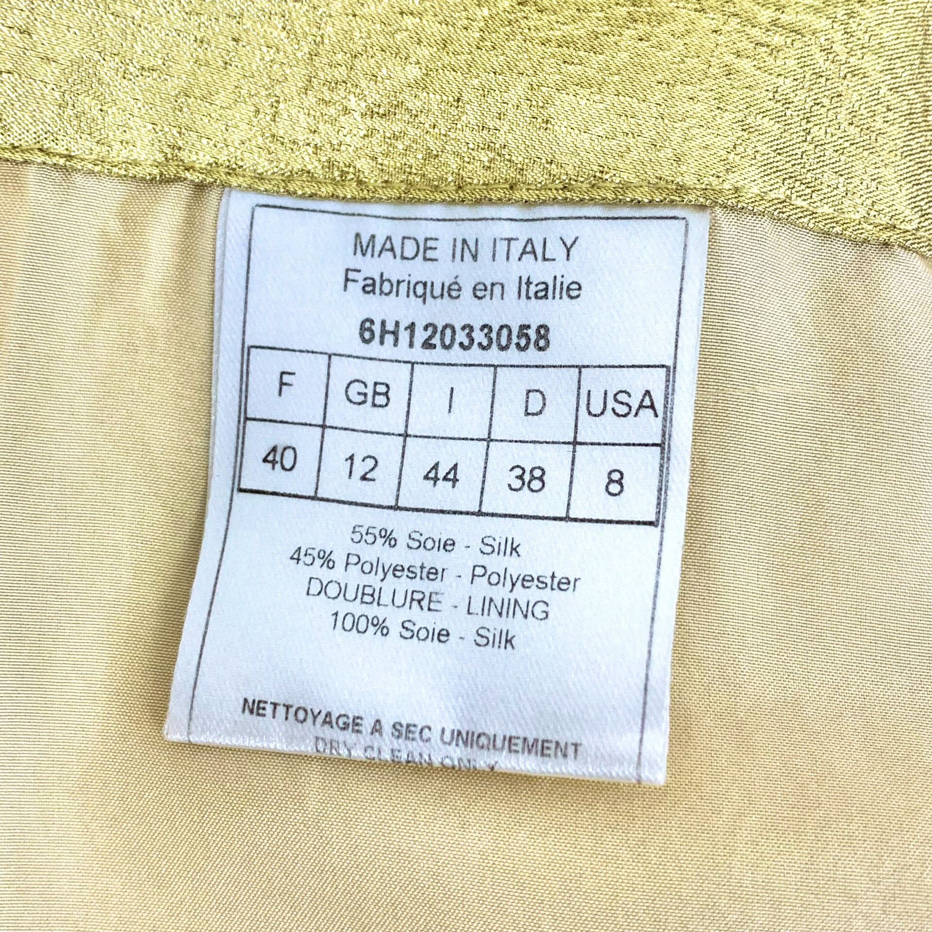 Dior Dior Gold Metallic Silk Blend Skirt FR 40 Size 28" / US 6 / IT 42 - 7 Thumbnail