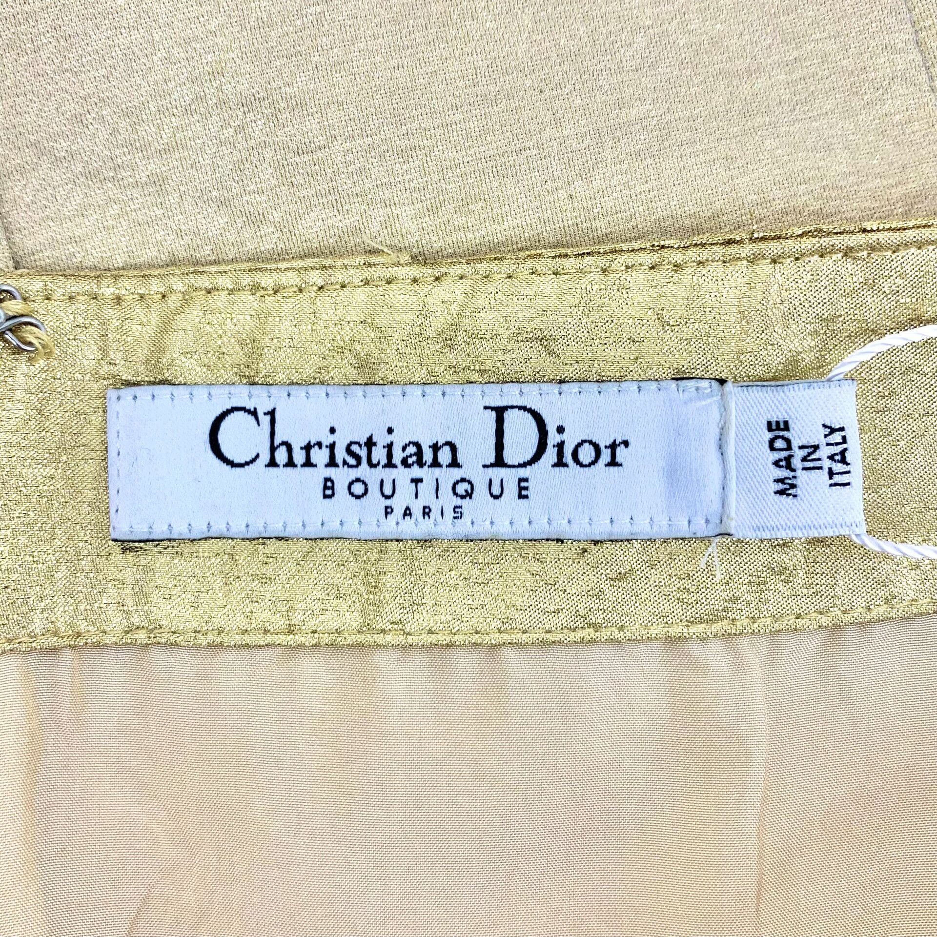 Dior Dior Gold Metallic Silk Blend Skirt FR 40 Size 28" / US 6 / IT 42 - 6 Thumbnail