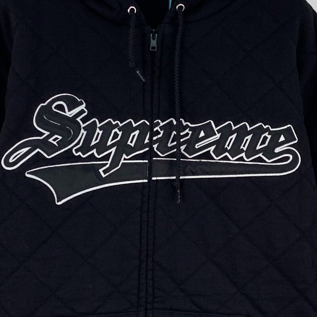 Supreme Supreme Quilted Logo Zip Up Hoodie Size M Size US M / EU 48-50 / 2 - 5 Thumbnail