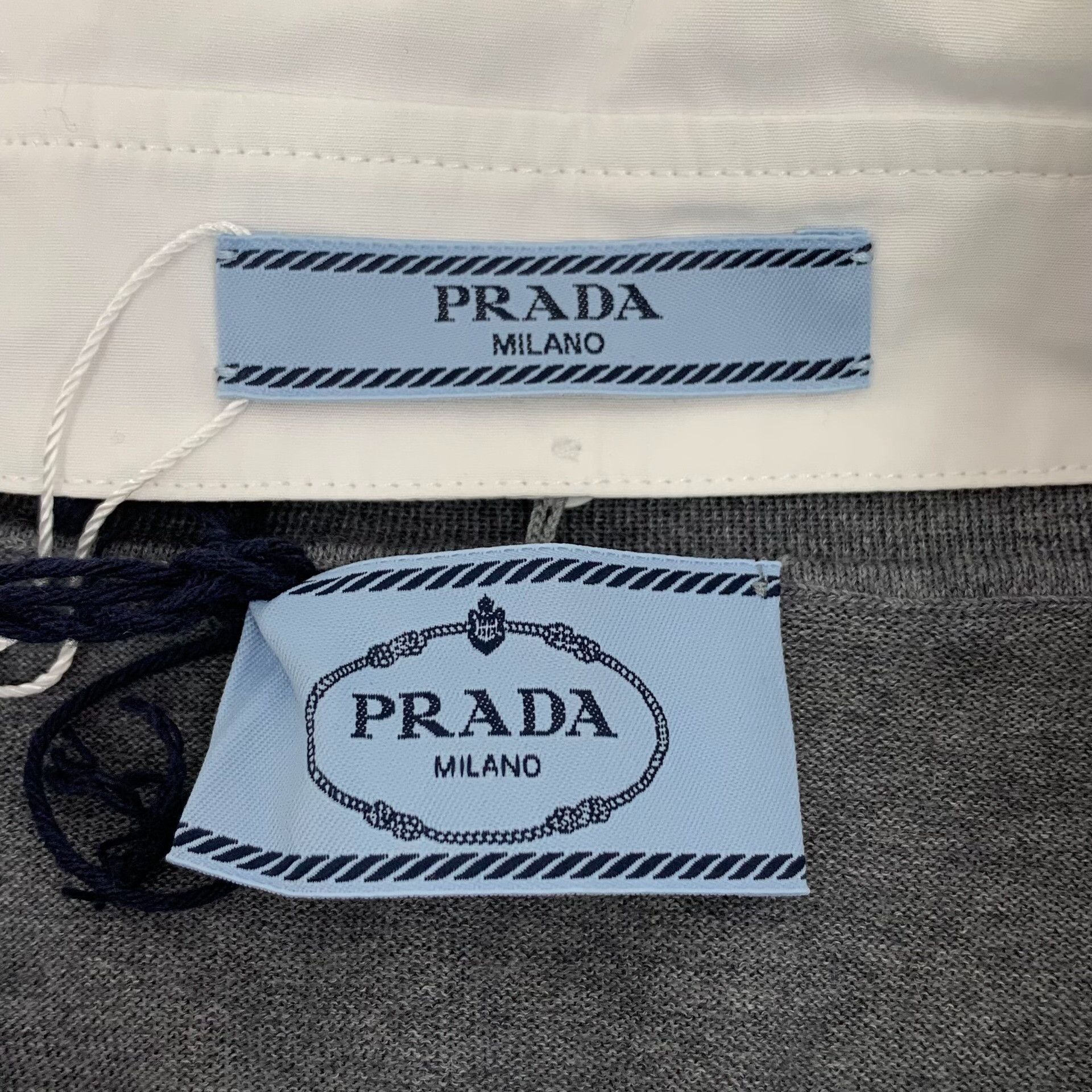 Prada Prada Grey Superfine Wool Knit Polo Size 38 Size XS / US 0-2 / IT 36-38 - 6 Thumbnail