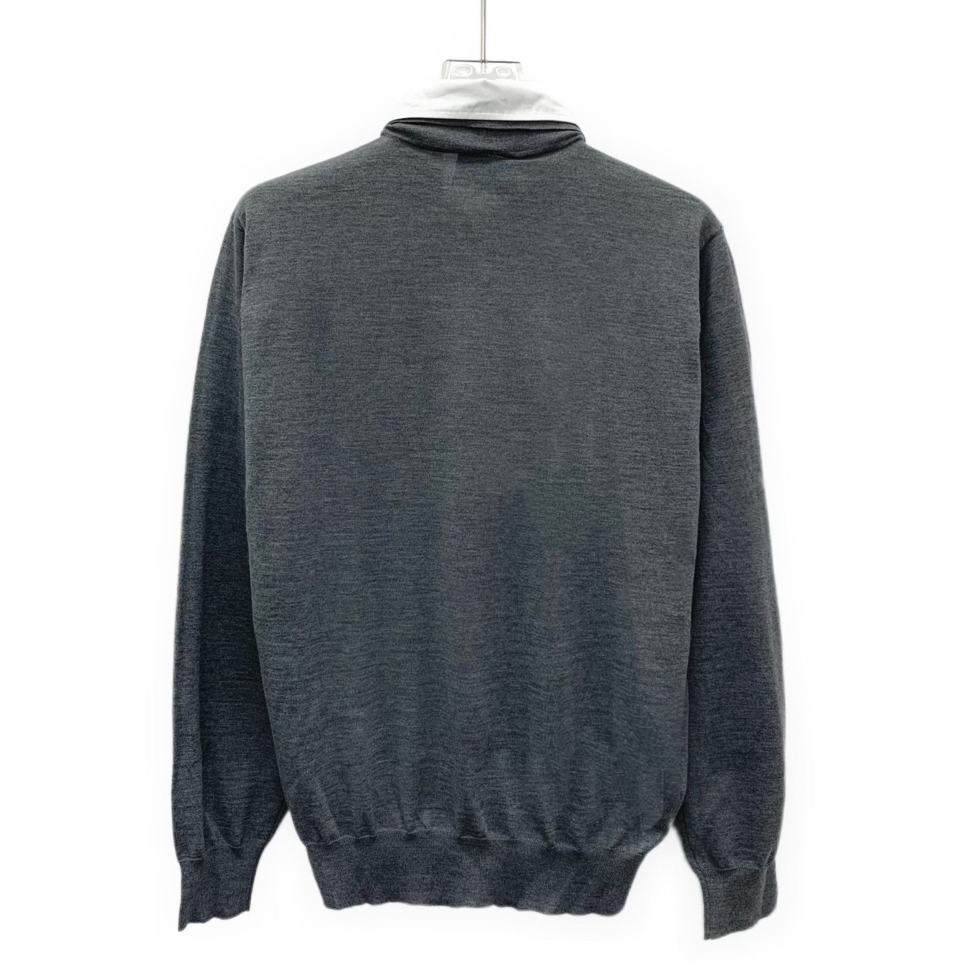 Prada Prada Grey Superfine Wool Knit Polo Size 38 Size XS / US 0-2 / IT 36-38 - 3 Thumbnail