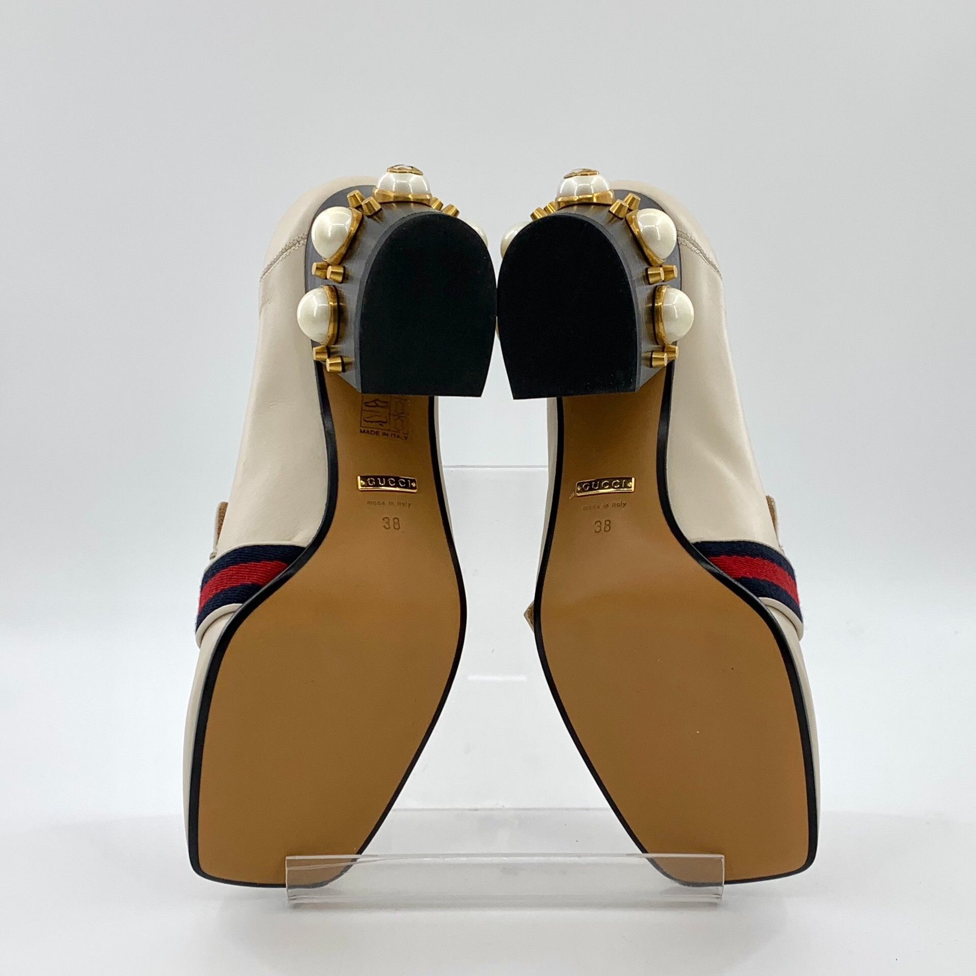 Gucci Gucci Pearl Embellished GG Web Pumps Size 38 Size US 8 / IT 38 - 6 Thumbnail