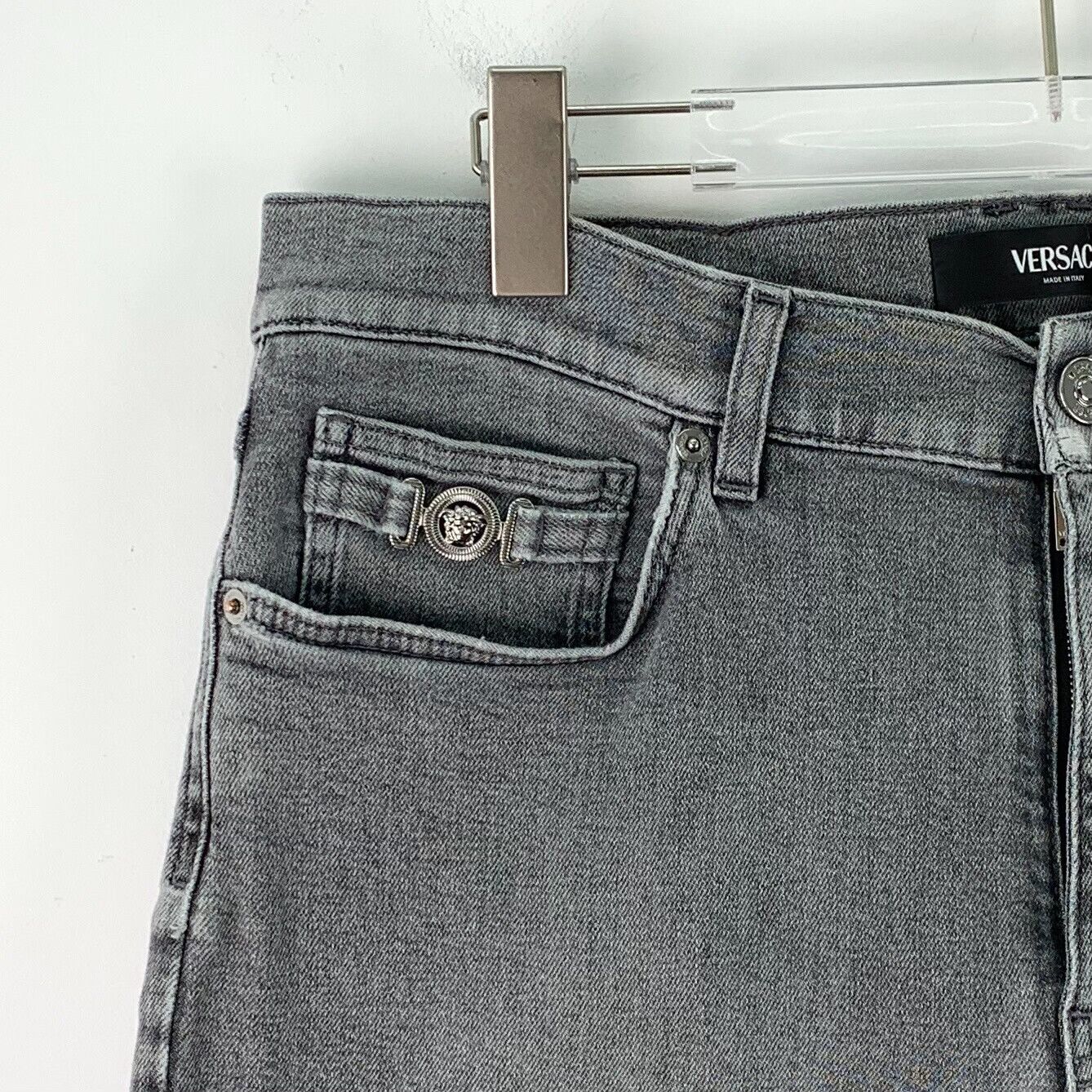 Versace Versace Light Gray Wash Denim Jeans Size 34 Size US 34 / EU 50 - 4 Thumbnail