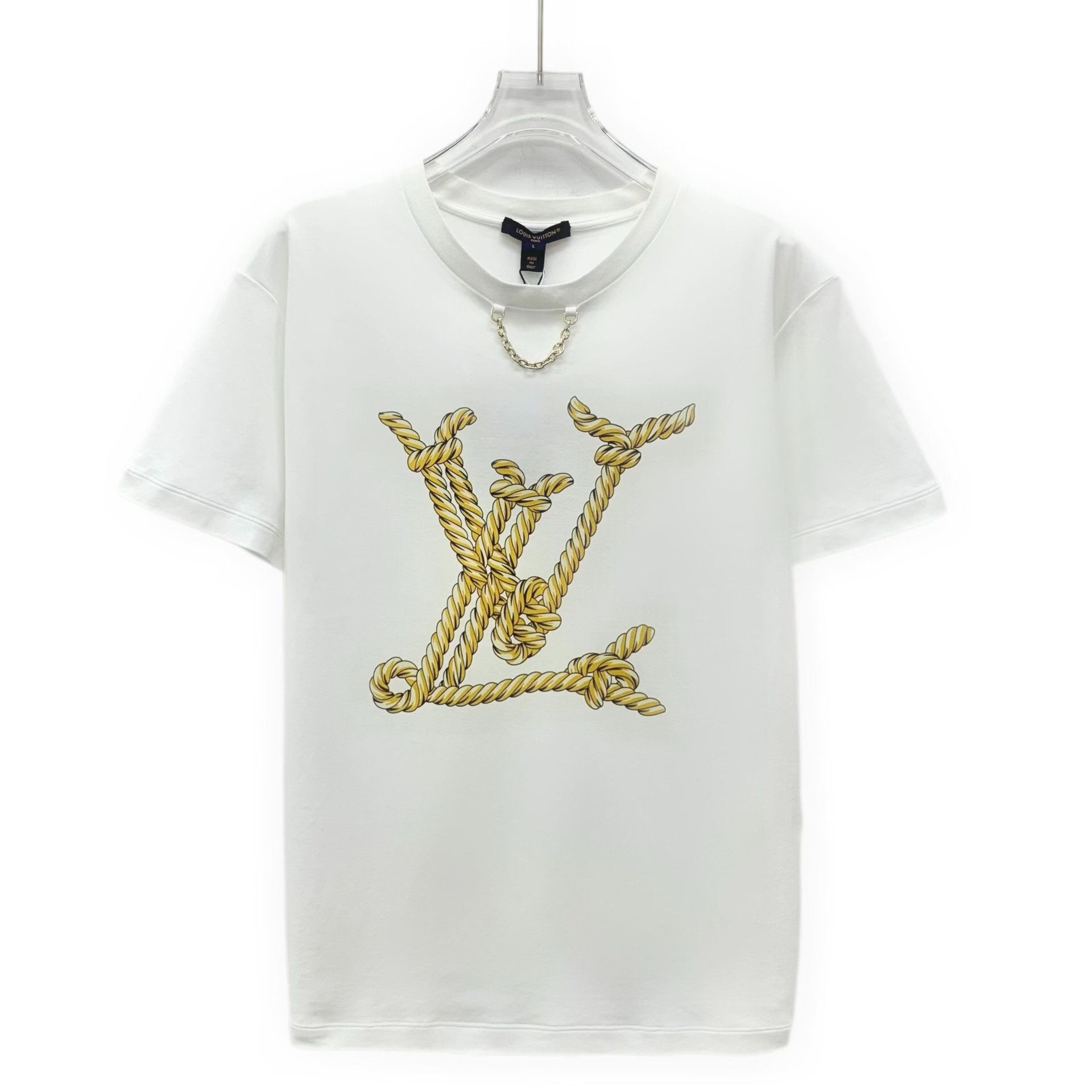 Louis Vuitton Louis Vuitton Rope Print Chain T-Shirt L Size US L / EU 52-54 / 3 - 2 Thumbnail