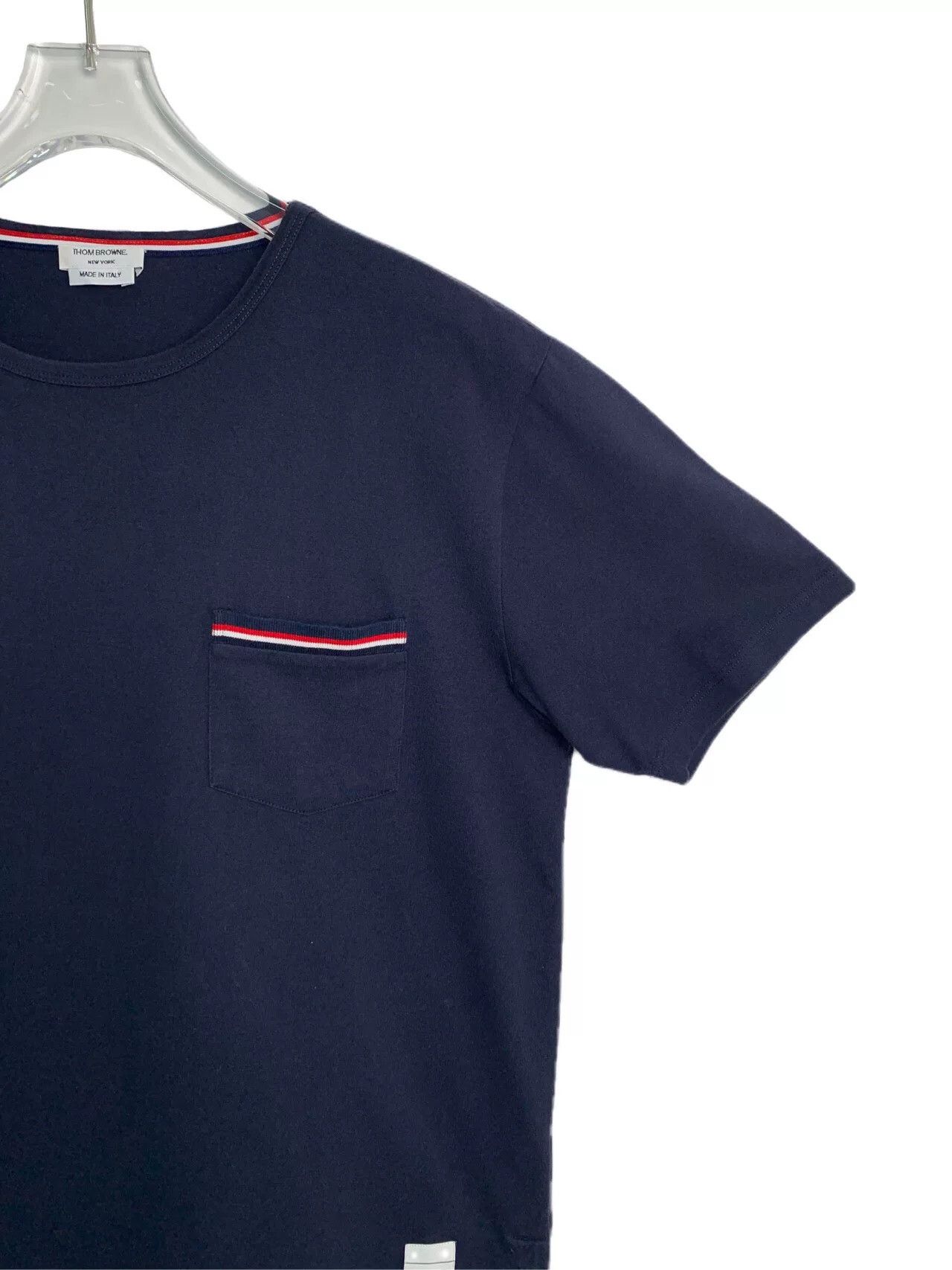 Thom Browne Thom Browne Striped Pocket Navy T-Shirt Size 3 Size US L / EU 52-54 / 3 - 5 Thumbnail