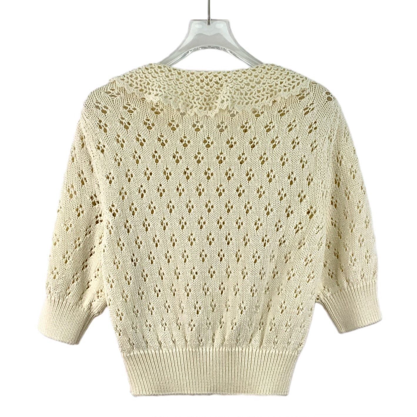 Celine Celine Ribbed Crochet Knit Cardigan Size S Size S / US 4 / IT 40 - 3 Thumbnail