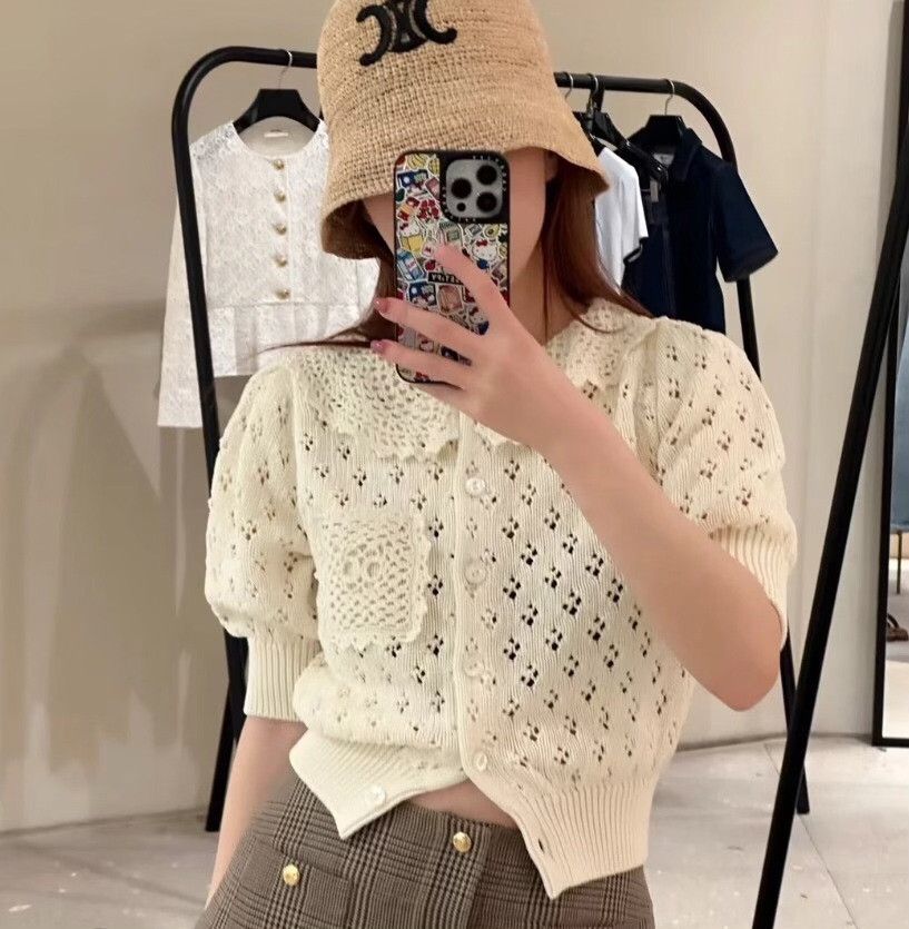Celine Celine Ribbed Crochet Knit Cardigan Size S Size S / US 4 / IT 40 - 10 Thumbnail