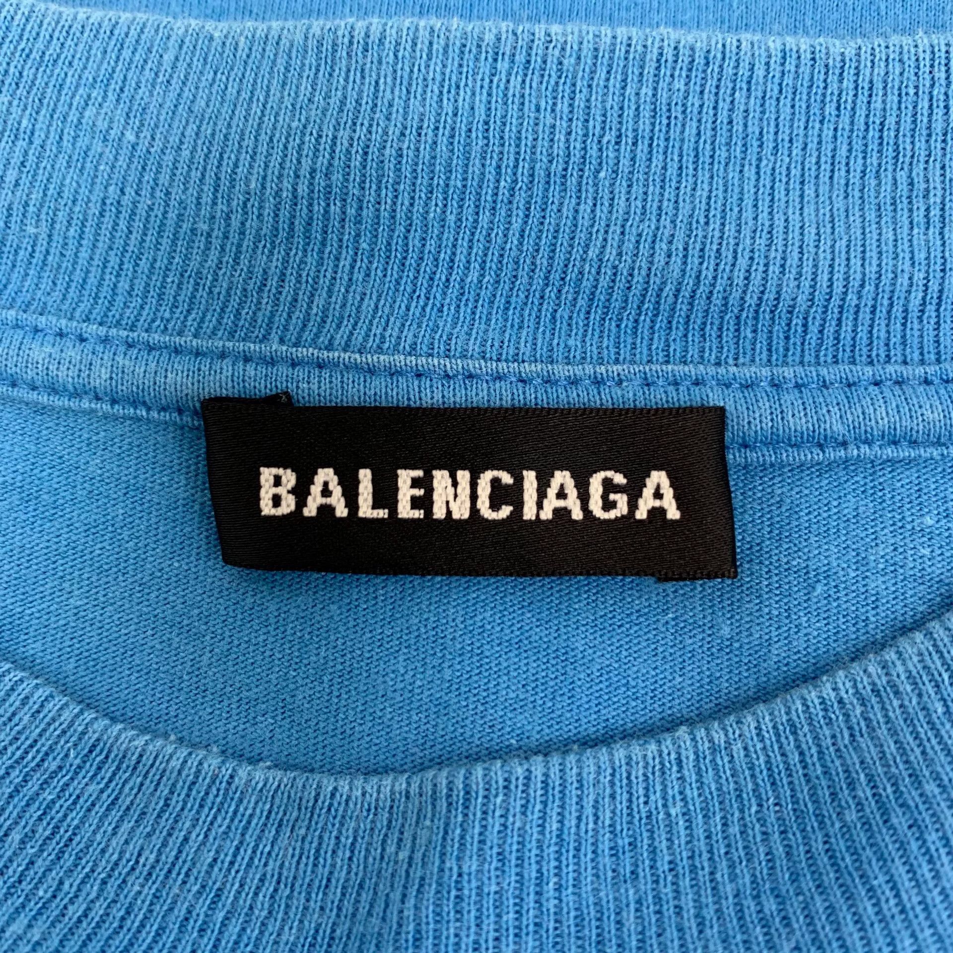 Balenciaga Balenciaga Logo Embroidery Cotton T-Shirt Size M Size US M / EU 48-50 / 2 - 6 Thumbnail